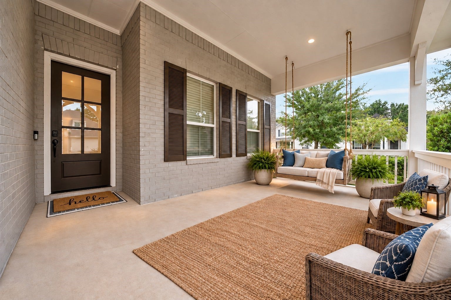 114 Pilazzo Street, Montgomery, TX 77316 virtually staged front porch