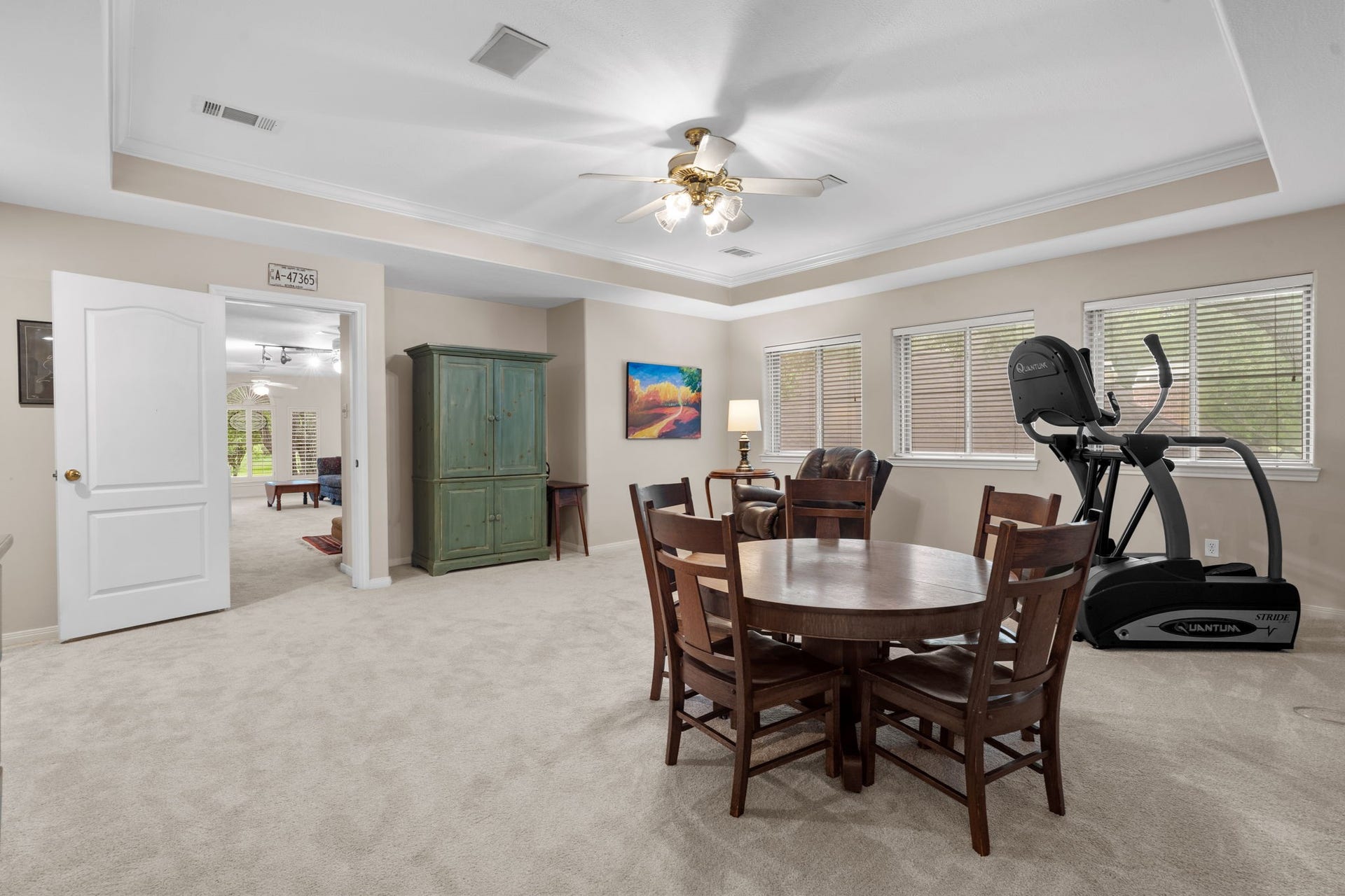 39 Rippling Creek Drive, Sugar Land, TX 77479 The second-floor game room is perfect for card night, working out, or just relaxing with friends.
