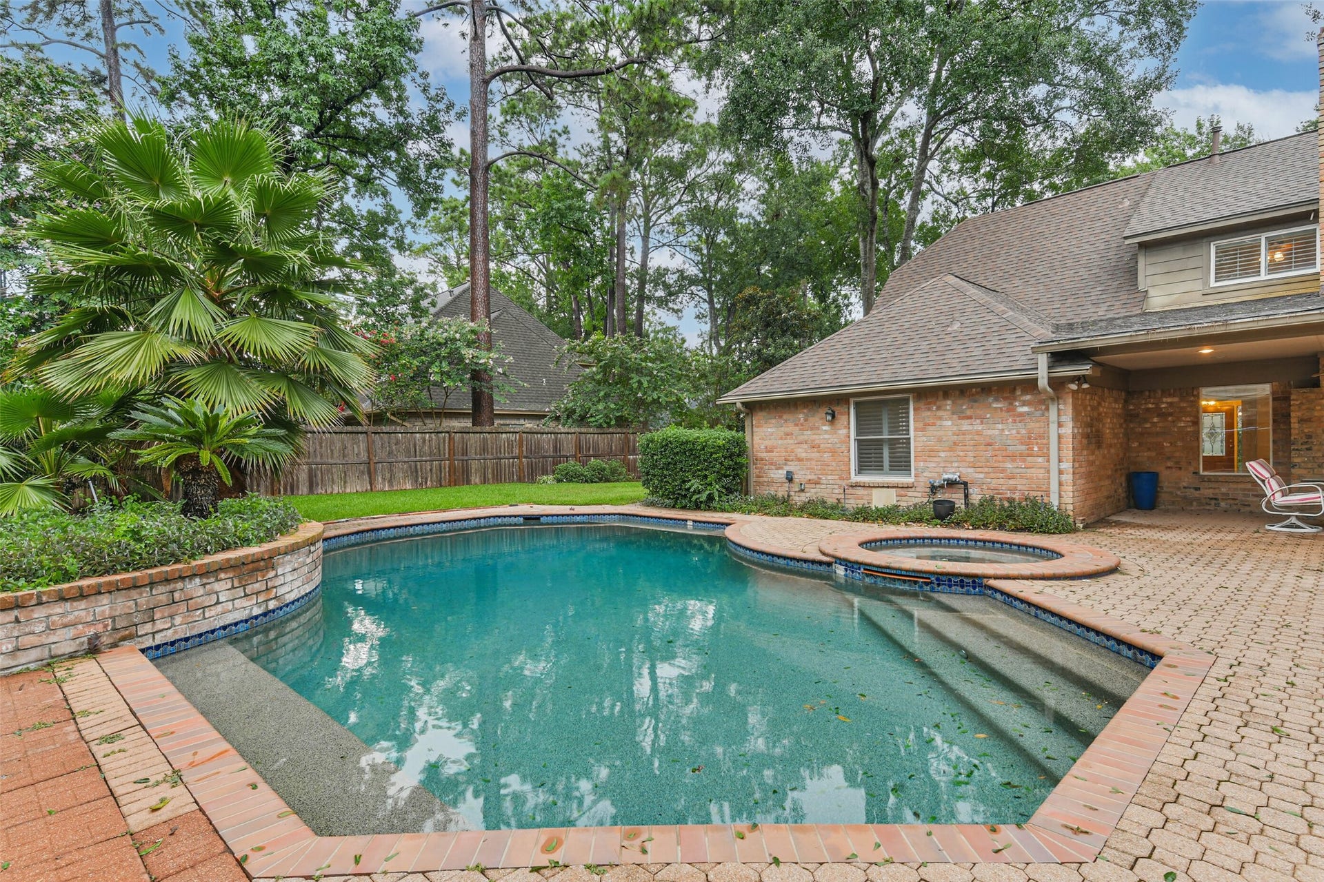 Large pool with spa.