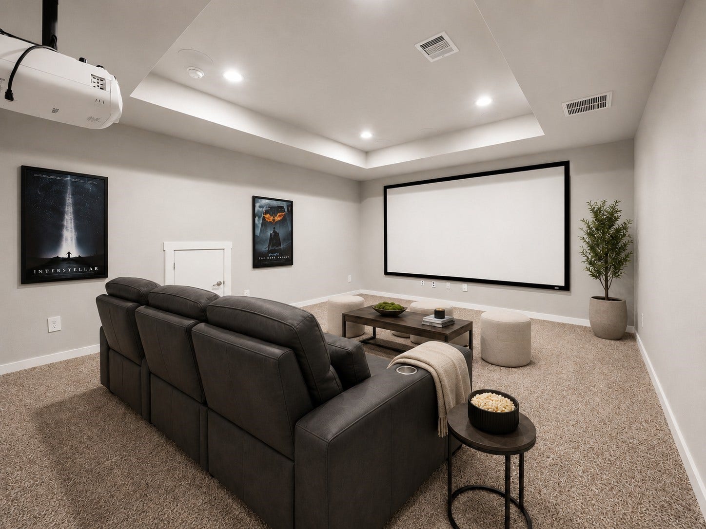 3815 Favor Forest Court, Katy, TX 77494 The media room offers a dedicated space for movie nights, complete with a projector screen and plush carpet. Virtually staged.