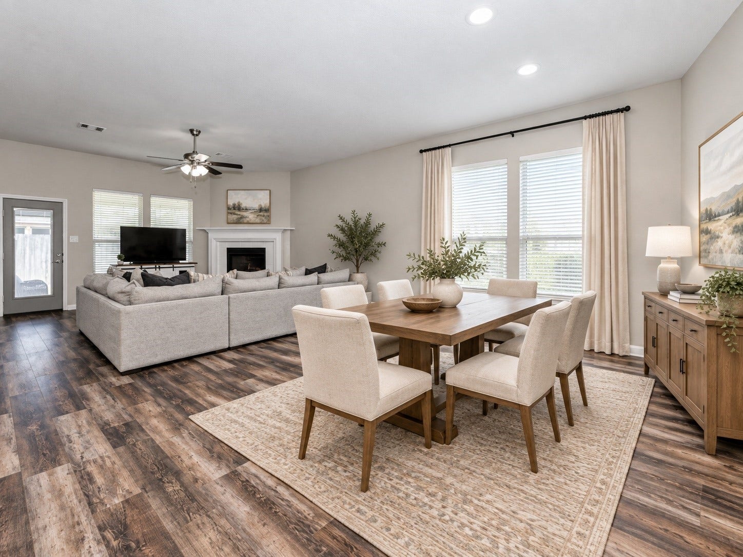 30218 Creekside Drive, Brookshire, TX 77423 This shows the open floor plan and how the dining and living areas are seamless, creating a great space for entertaining.