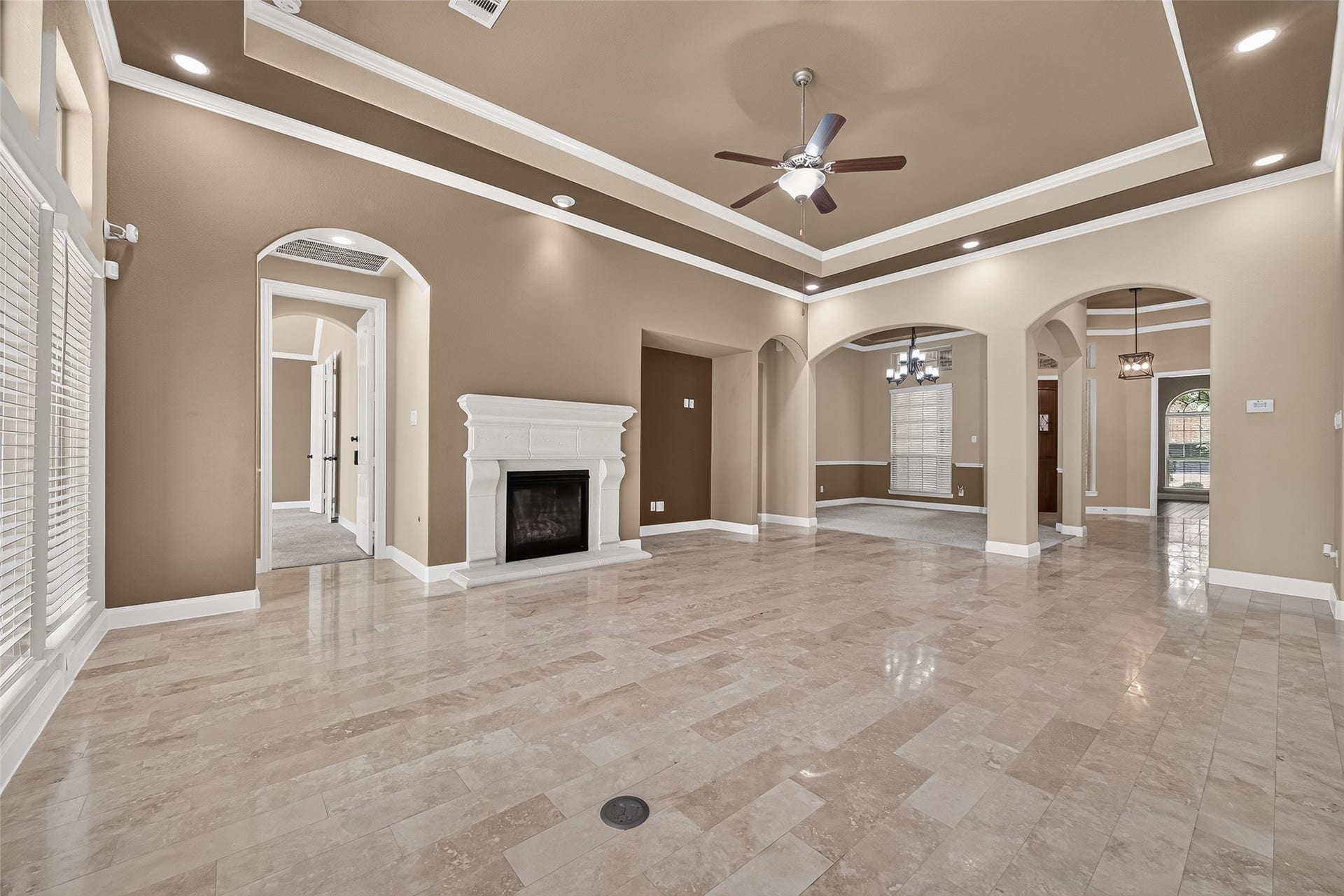27818 Tamara Branch Lane, Katy, TX 77494 Inside the main home, you'll find elegant architectural arches, high ceilings, abundant recessed lighting, and durable Travertine flooring throughout the main living areas.