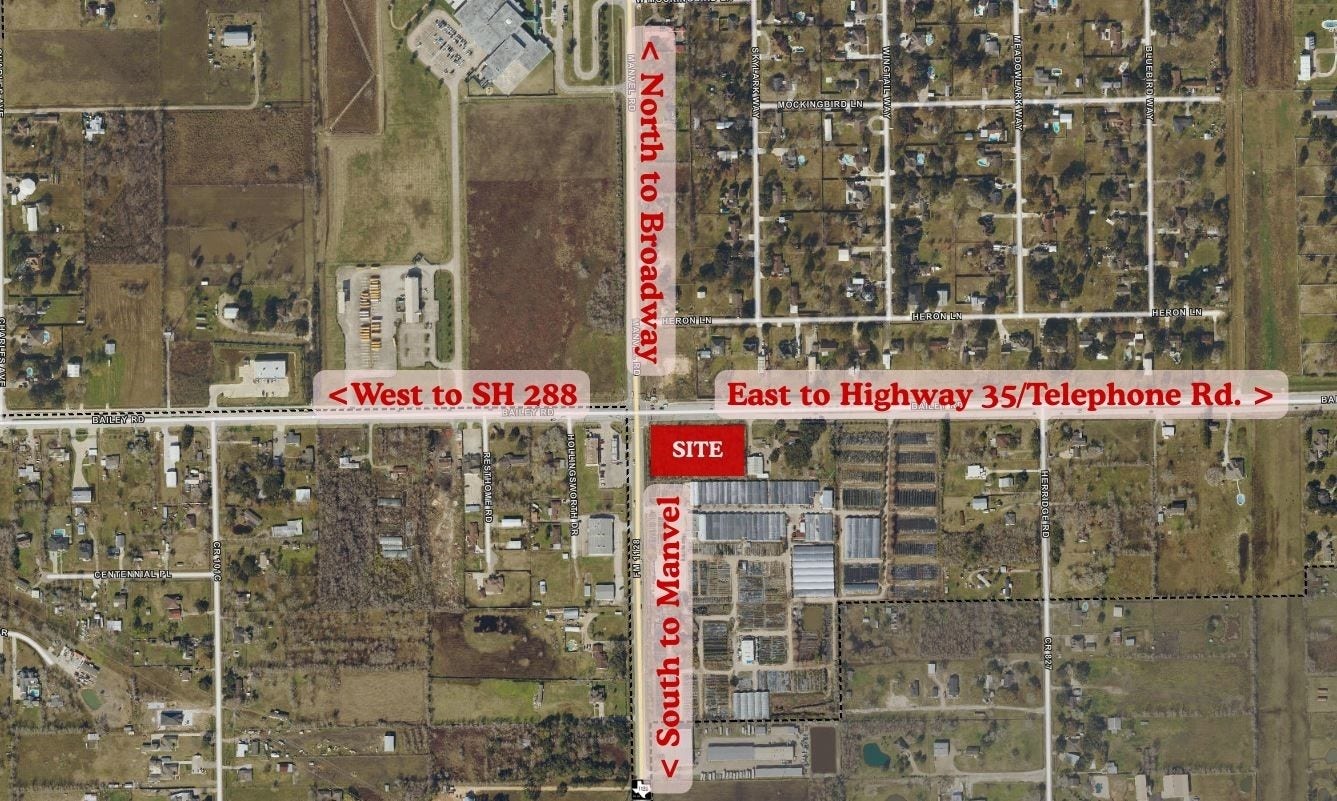 0 Bailey Rd / Masters Road, Pearland, TX 77584 Aerial with labels