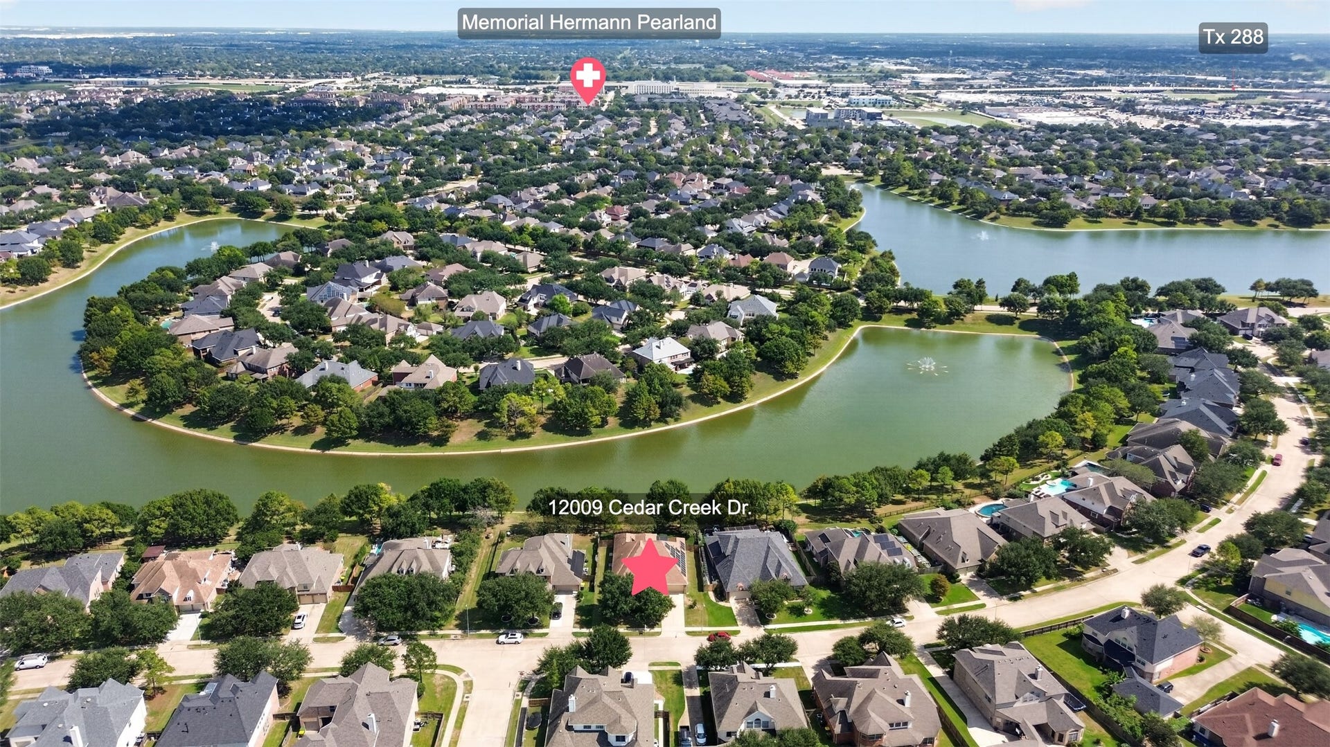12009 Cedar Creek Drive, Pearland, TX 77584 Aerial View