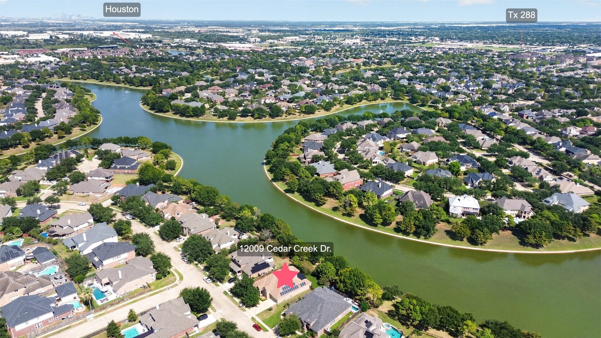 12009 Cedar Creek Drive, Pearland, TX 77584 Aerial View