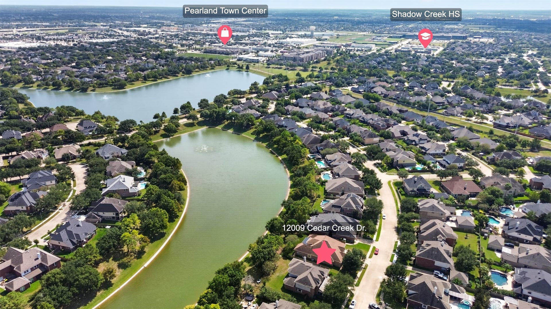 12009 Cedar Creek Drive, Pearland, TX 77584 Aerial View