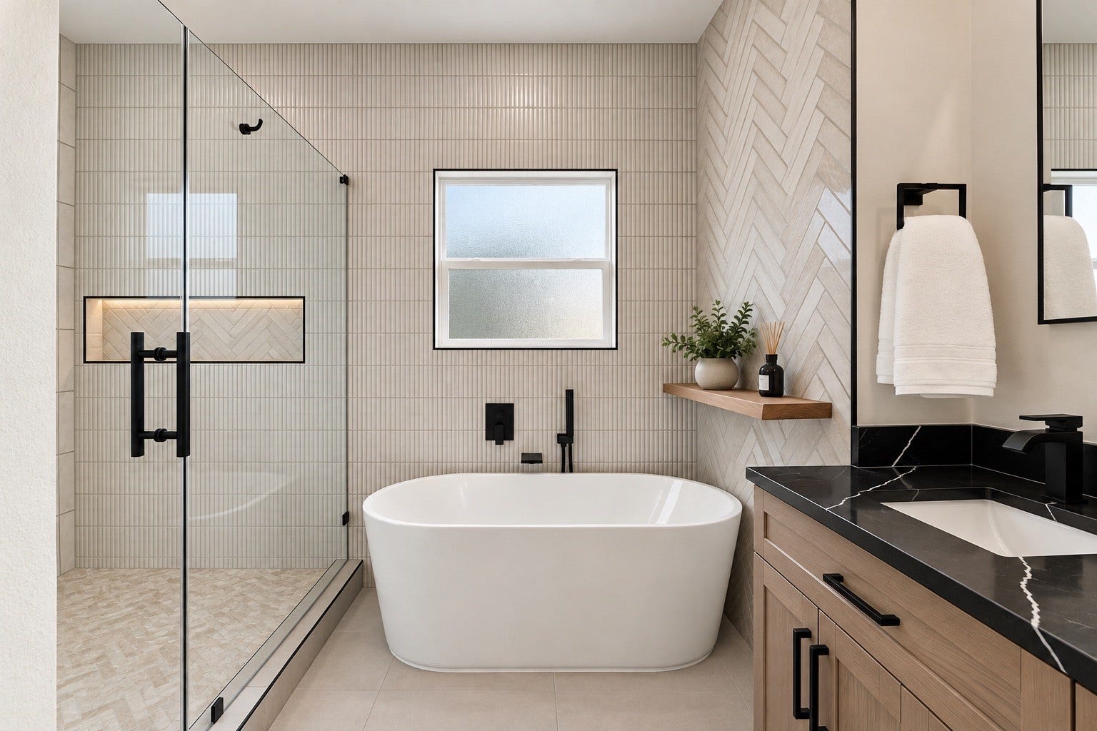 4717 Branch Street, Houston, TX 77021 Boutique ensuite setup luxurious wet room setup with walk-in shower and separate tub for ultimate pampering.