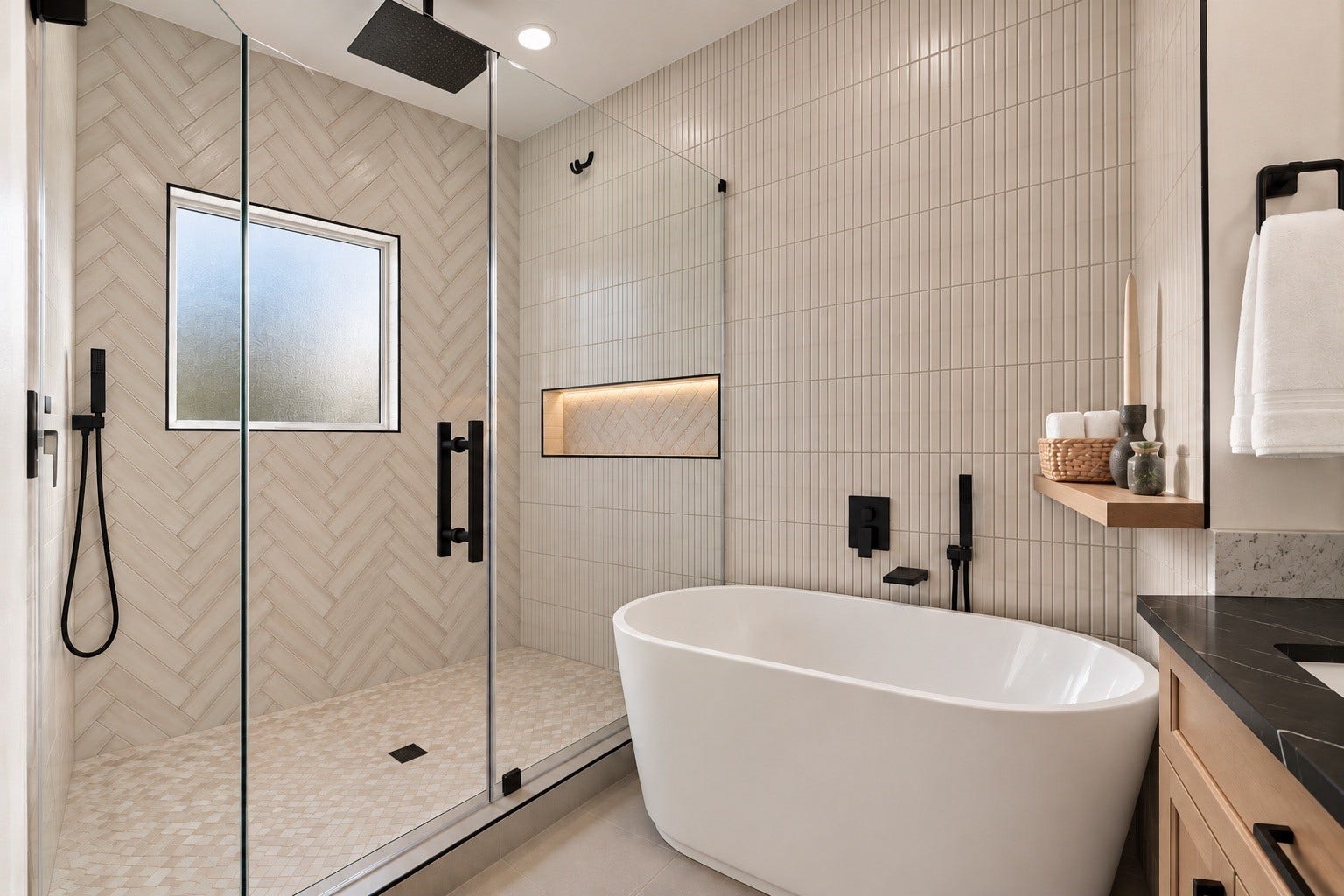 4717 Branch Street, Houston, TX 77021 Frameless rain shower soothing overhead shower experience that turns your morning routine into a treat.