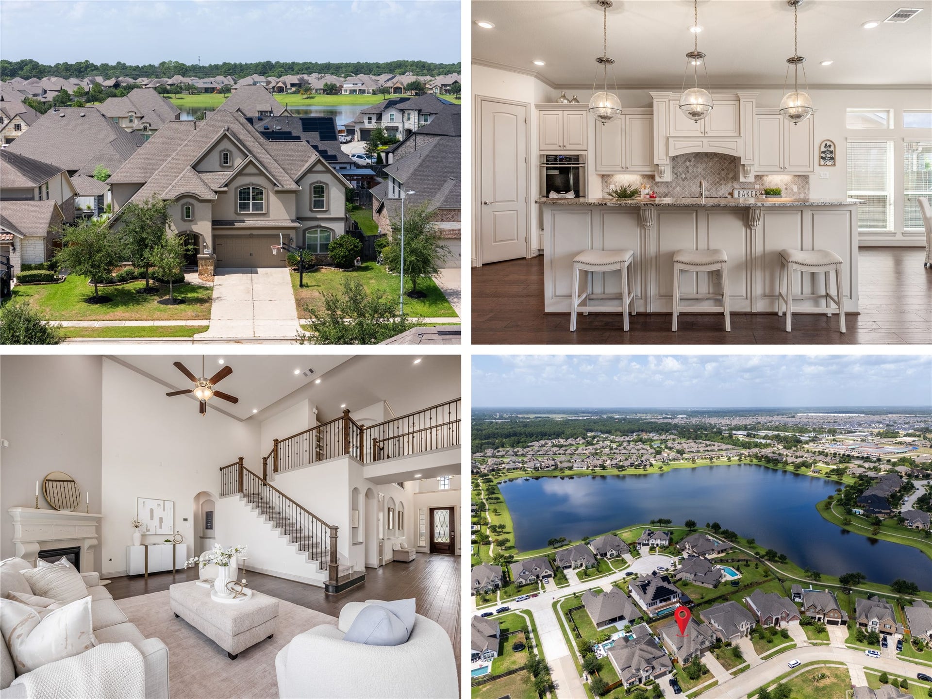 13506 COLUMBIA KEY Drive, Tomball, TX 77377 A love at first sight located in a gated section with curb appeal, airy living space, welcoming kitchen, and beautiful neighborhood views. Plus, no carpet on the first floor.