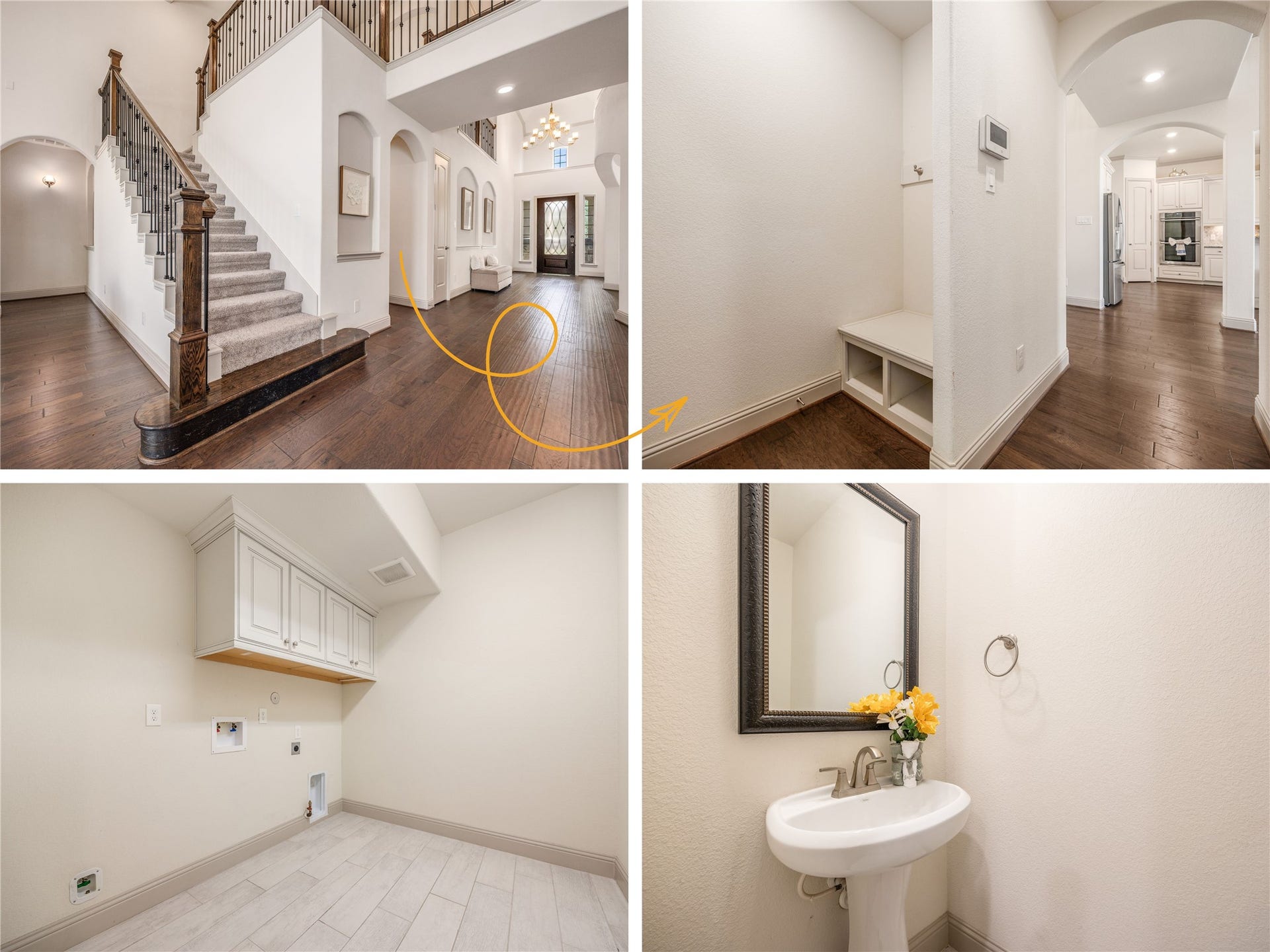 13506 COLUMBIA KEY Drive, Tomball, TX 77377 A practical path leads to the mudroom, utility room, and powder room, then into a spacious garage with room for a workshop.