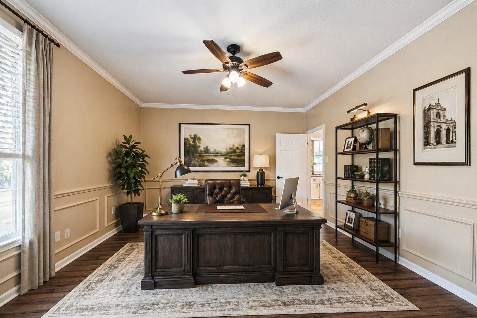 2919 Forest Garden Drive, Kingwood, TX 77345 The from room has French door and also a door going into the kitchen. This is a great flex room. Could be a home office, formal dining room or an additional game room downstairs. Digitally staged.