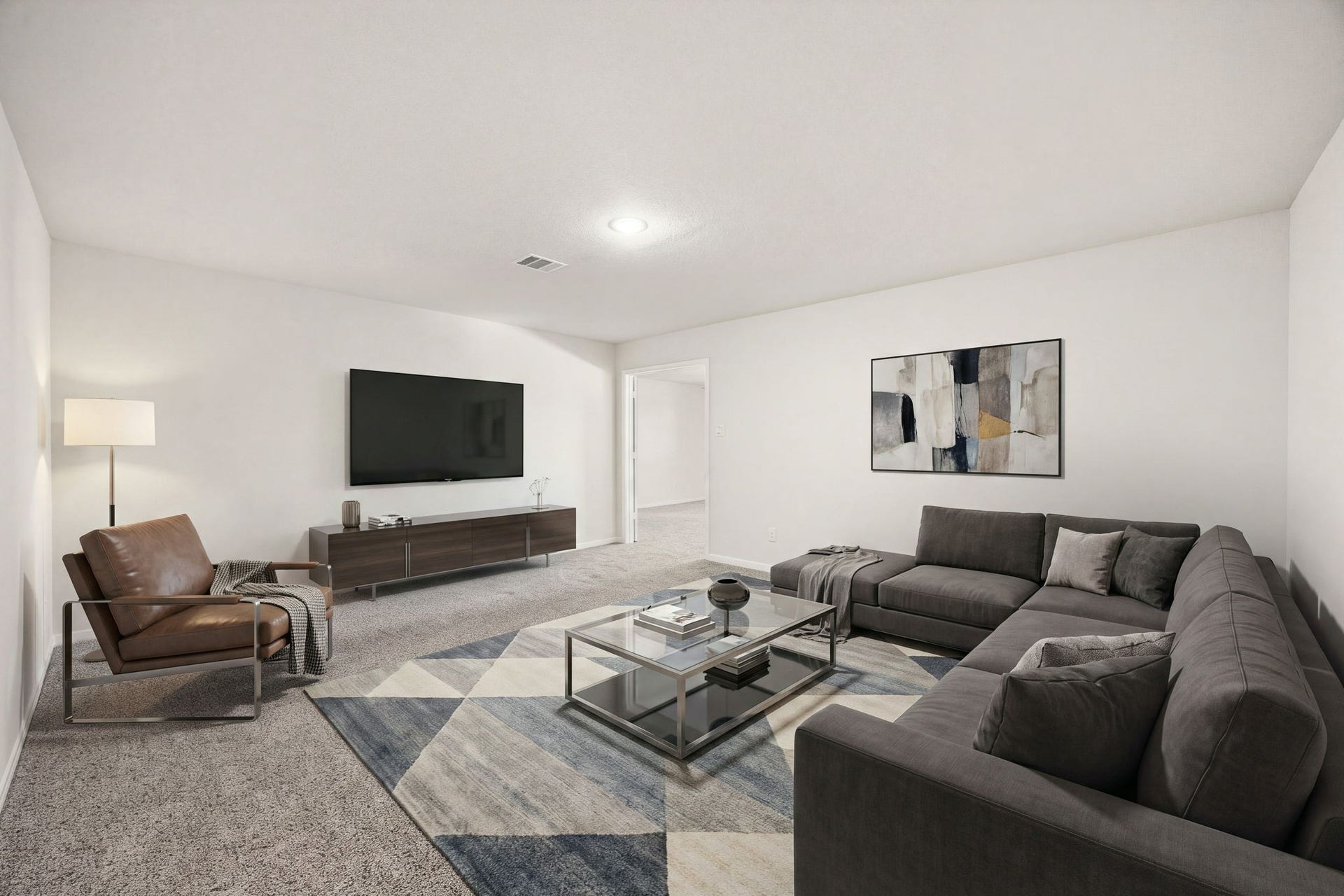 23643 Balzano Court, Katy, TX 77493 Dedicated media room or flexible home theater space featuring a windowless design for optimal light control and deep plush carpeting.