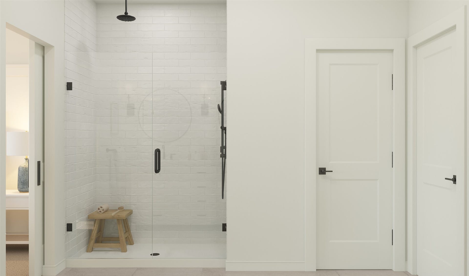 Serene primary bath (*Artist rendering used for illustration purposes only. Colors/finishes may differ from the ones currently selected in the home.)