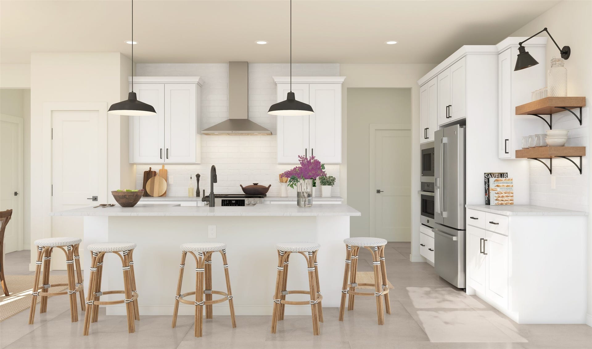 Gourmet island kitchen (*Artist rendering used for illustration purposes only. Colors/finishes may differ from the ones currently selected in the home.)