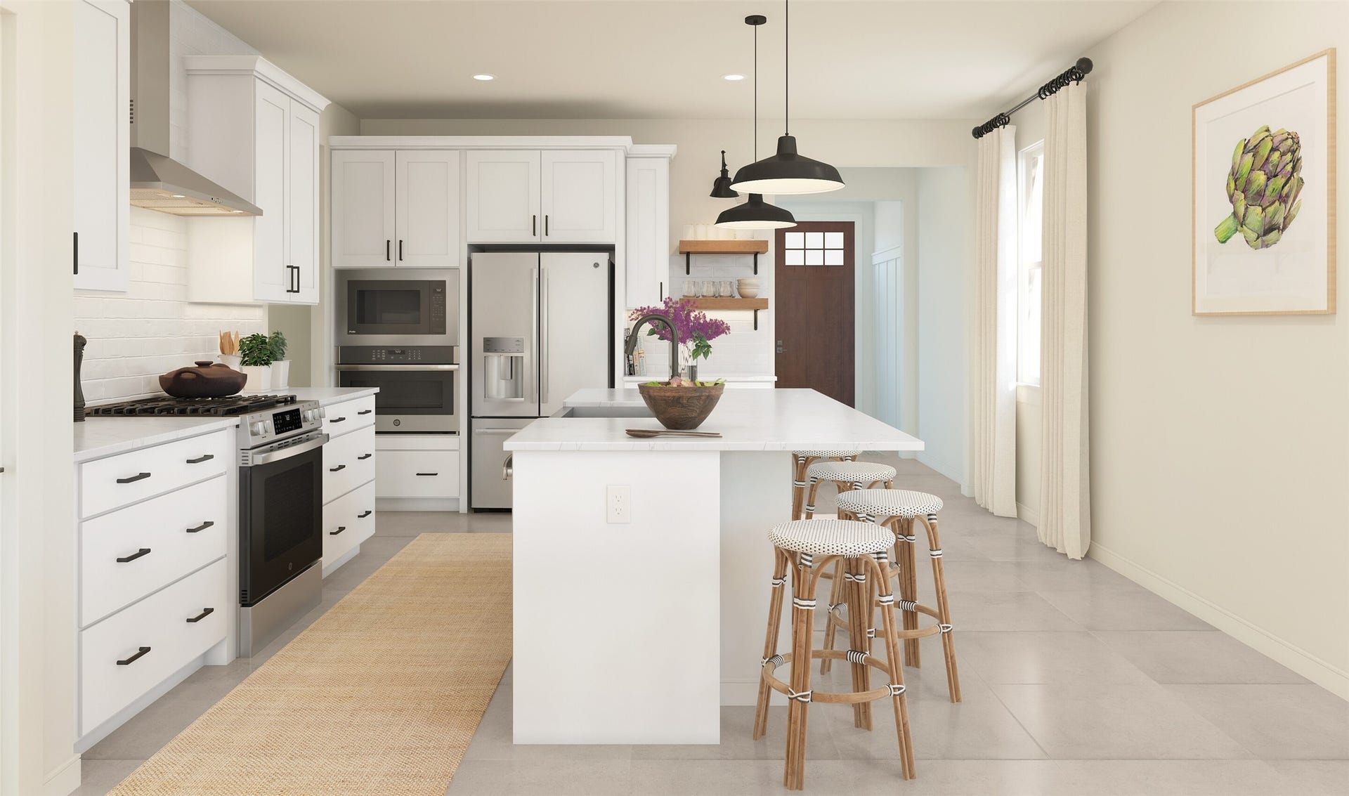Lovely kitchen (*Artist rendering used for illustration purposes only. Colors/finishes may differ from the ones currently selected in the home.)