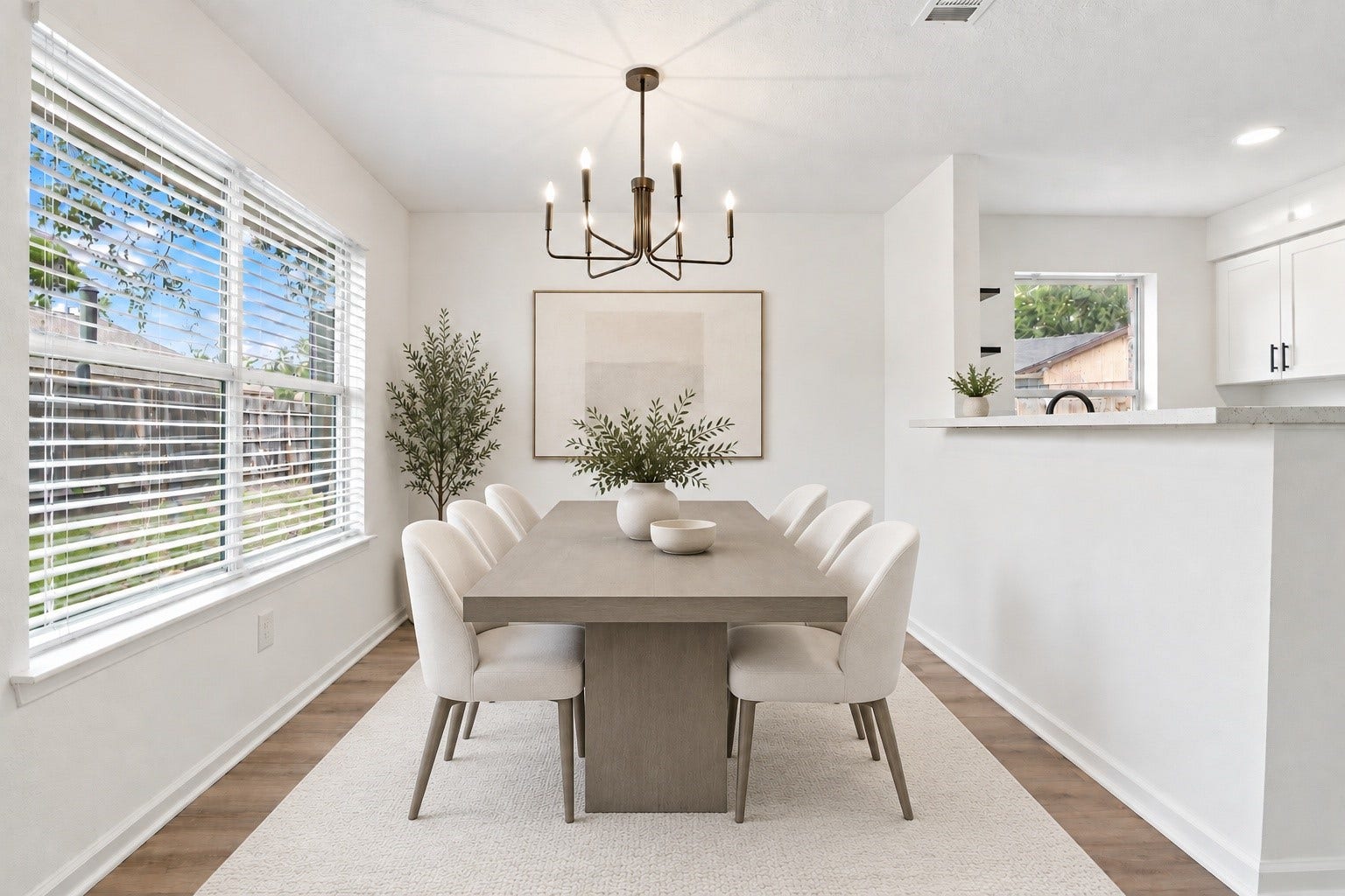 The separate dining room that leads into the living room
*This photo has been virtually staged*