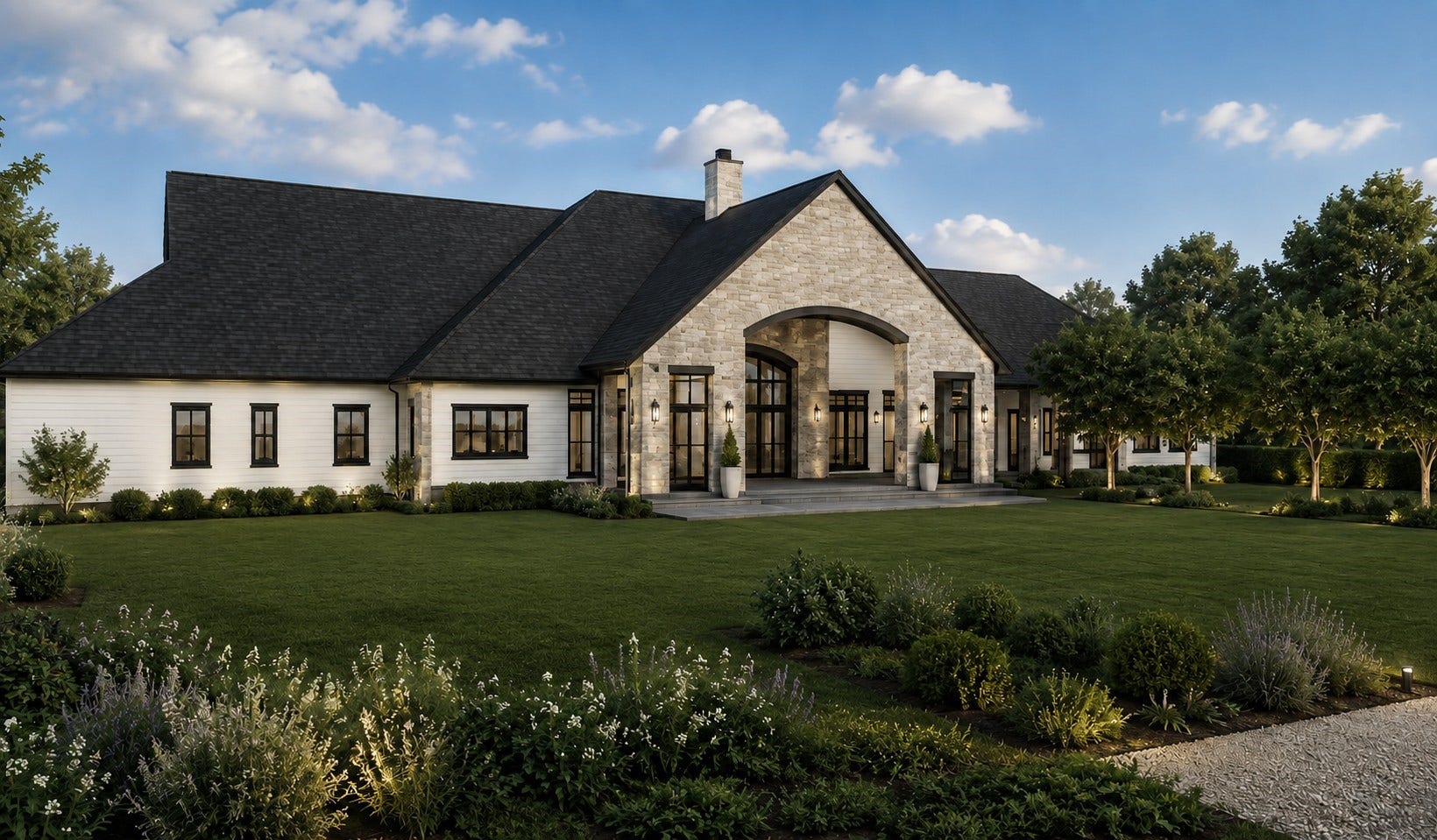 2215 Stallion Lakes 3D rendering of back side rear elevation.
