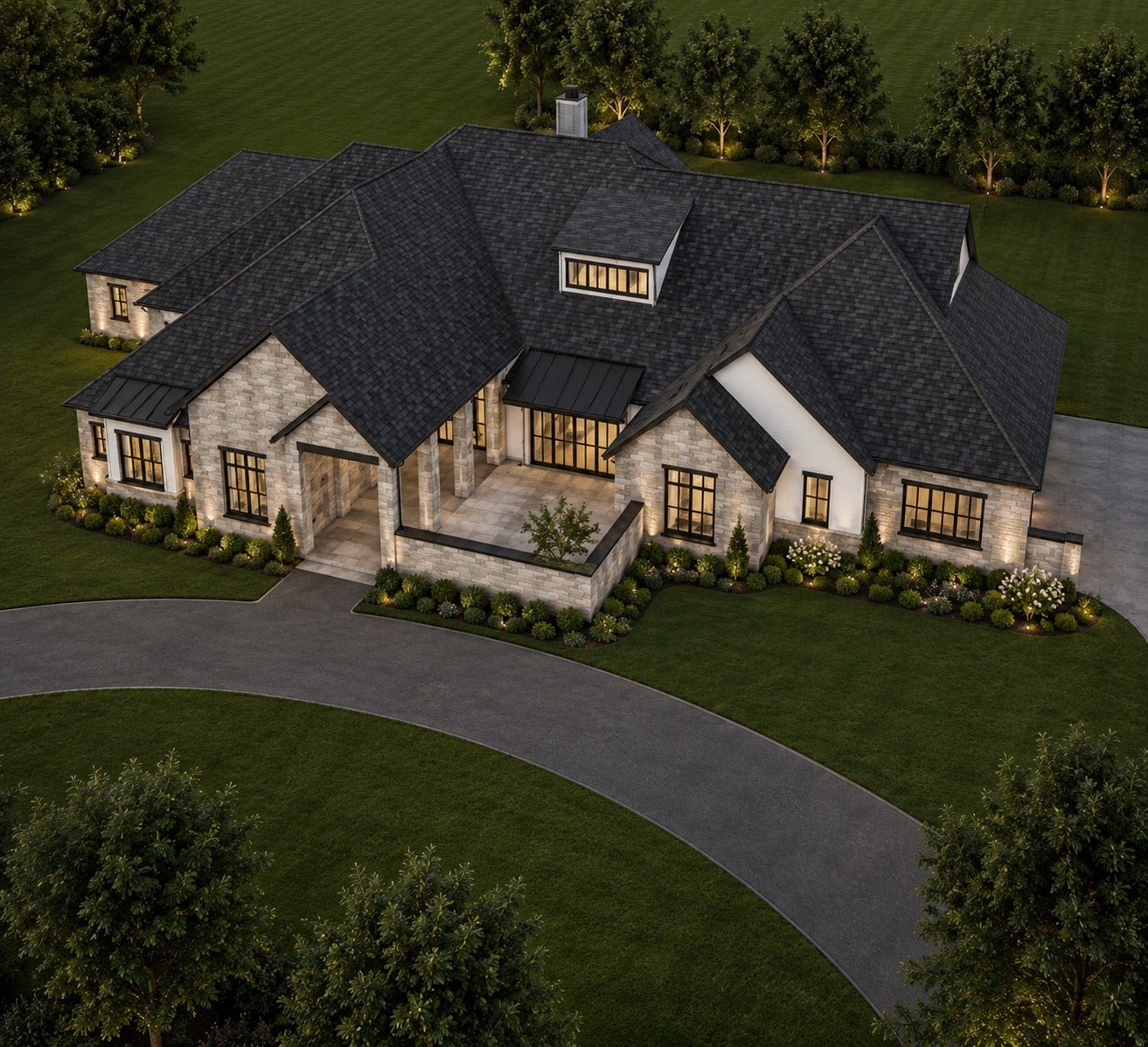 2215 Stallion Lakes 3D rendering of aerial view.