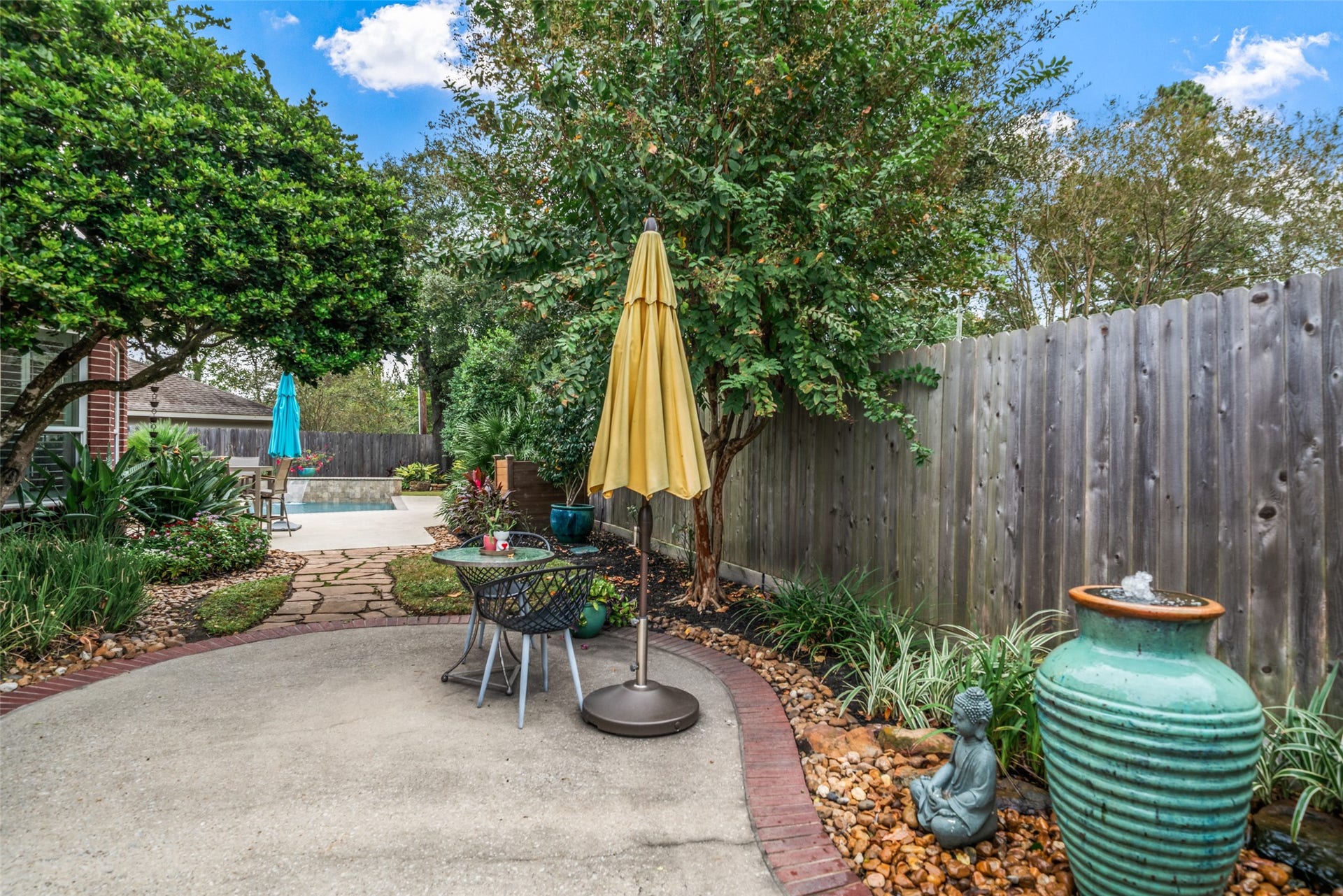 3507 Aspen Glen Lane, Spring, TX 77388 Like your own secret garden as you explore the pool and heated spa.