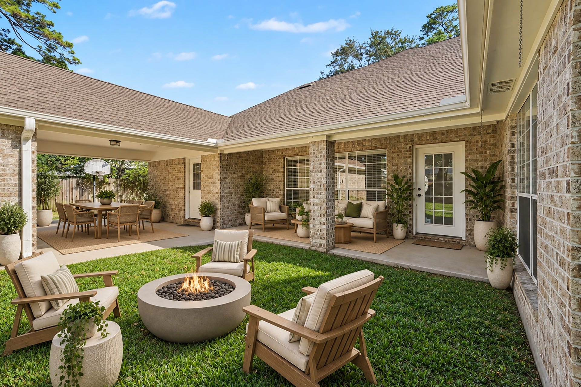 419 Dover Lane, Spring, TX 77373 VIRTUALLY STAGED BACKYARD PATIO AREA