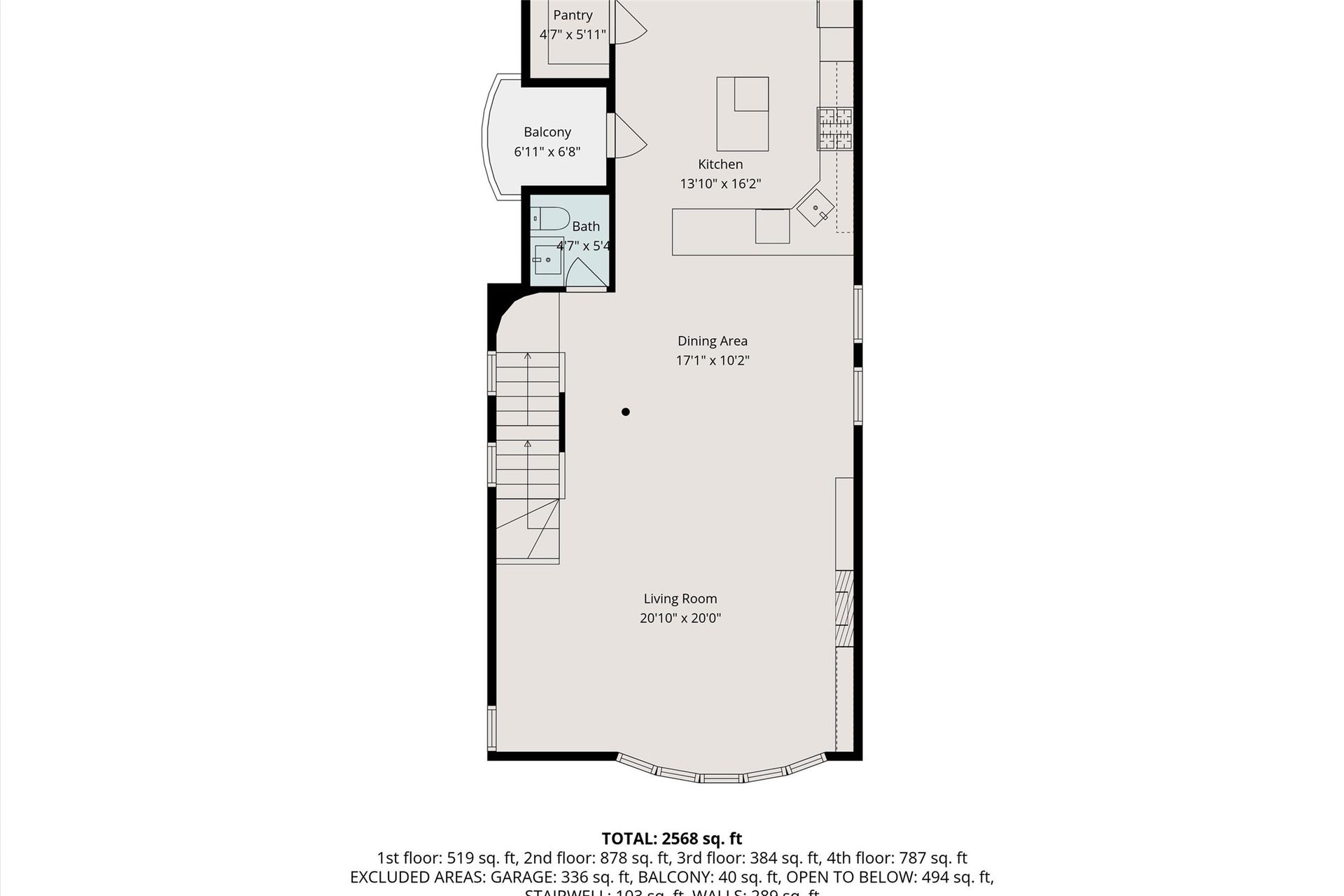 5717 Val Verde Street, #C, Houston, TX 77057 The floor plan is provided as a guide. and are for illustrative purposes only. SF is approximate, does not represent the actual SF as per CAD, and should be independently verified.