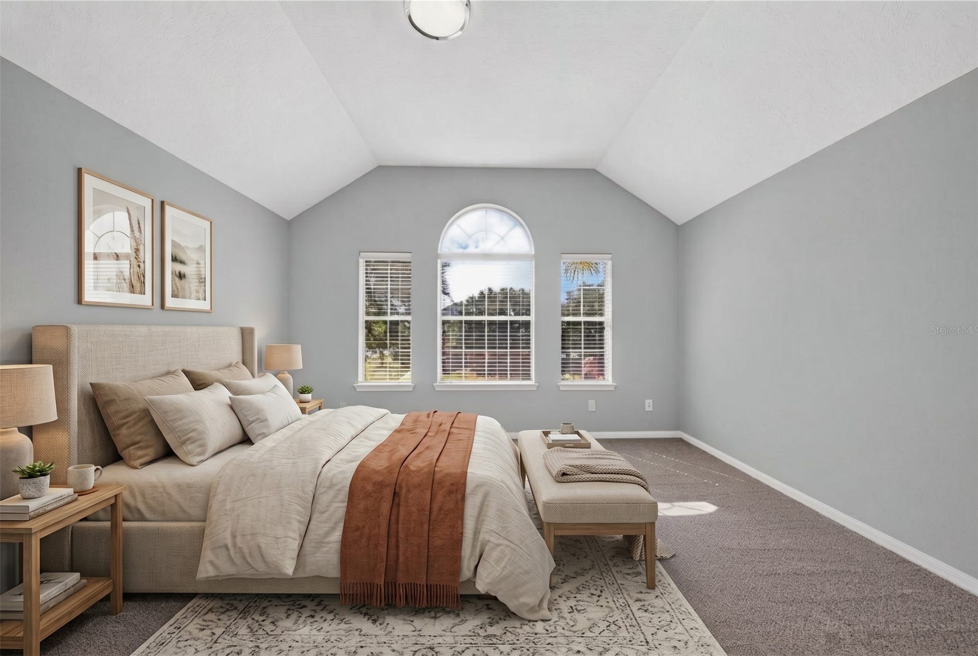 30 Palm Villas Drive, Manvel, TX 77578 Generously sized and filled with soft, natural light, this peaceful fourth bedroom offers a comfortable retreat for family members, overnight guests, or a dedicated work-from-home setup.