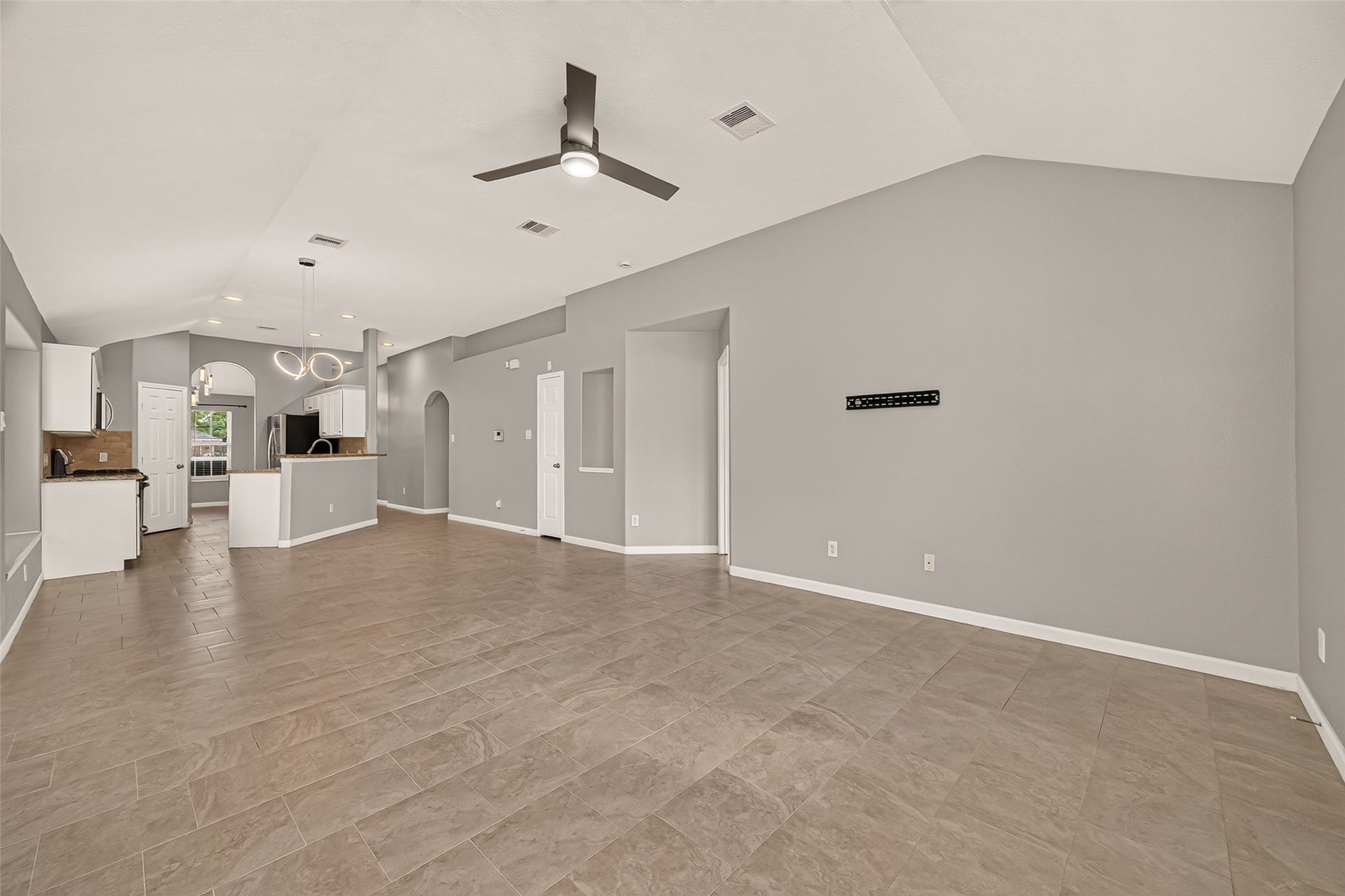 Spacious open-concept living area