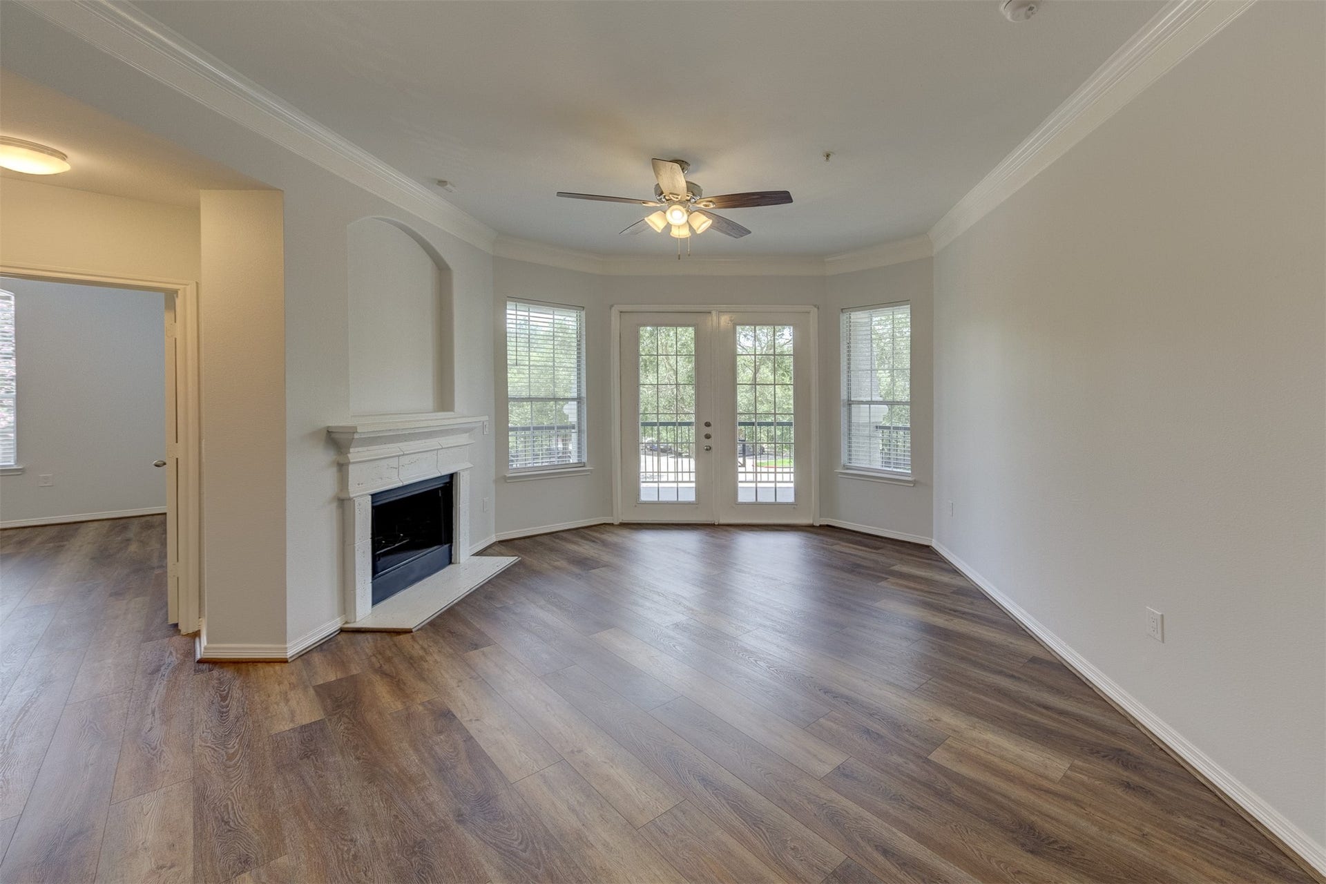 3045 Marina Bay Drive Drive, #12201, League City, TX 77573 Spacious Den opens to balcony.