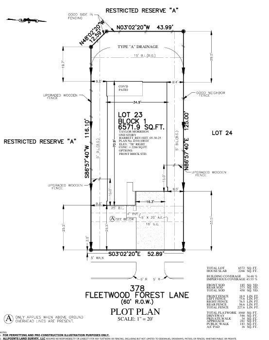 378 Fleetwood Forest Lane, Montgomery, TX 77356 378 Fleetwood Forest Lane Preliminary Plot Plan