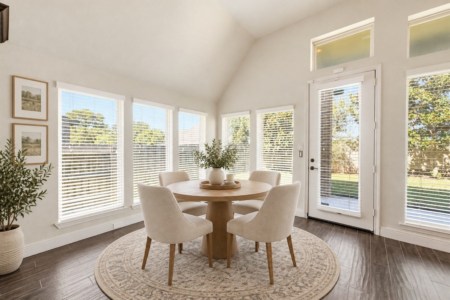 Virtual Staging Breakfast Area: Bright breakfast area opens seamlessly to the kitchen and family room.