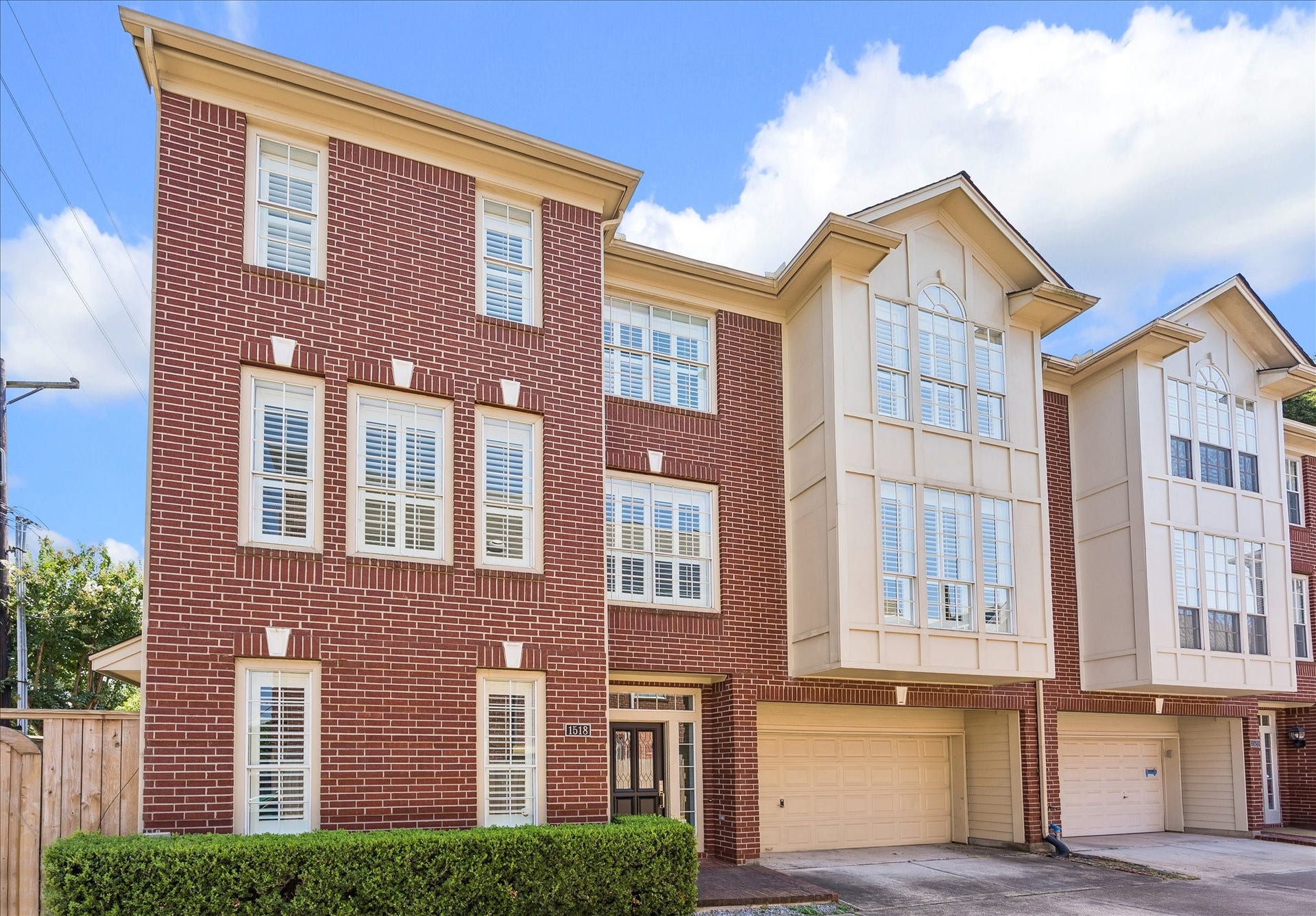 1518 Park Street, Houston, TX 77019 Handsome three-story brick townhome ideally situated near River Oaks Shopping Center, with classic architectural detailing and an attached two-car garage.