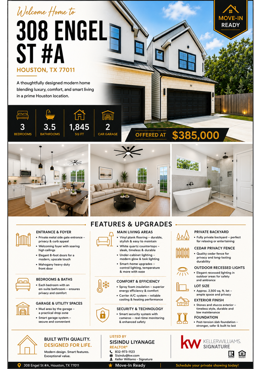 Property photo for 308 Engel Street, #A, Houston, TX