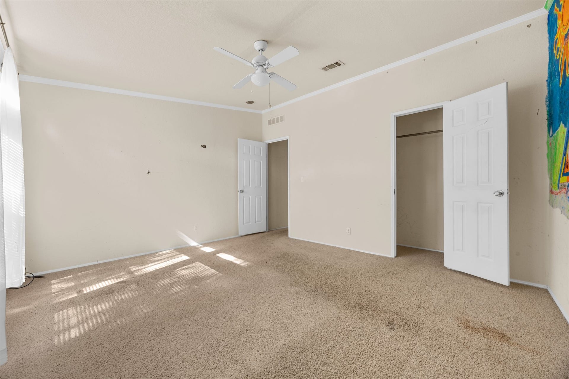 9944 Chestnut Court, Montgomery, TX 77316 This generously sized secondary bedroom offers a flexible layout, natural light, and a walk-in closet, with plenty of possibilities for creating a comfortable and personalized space.