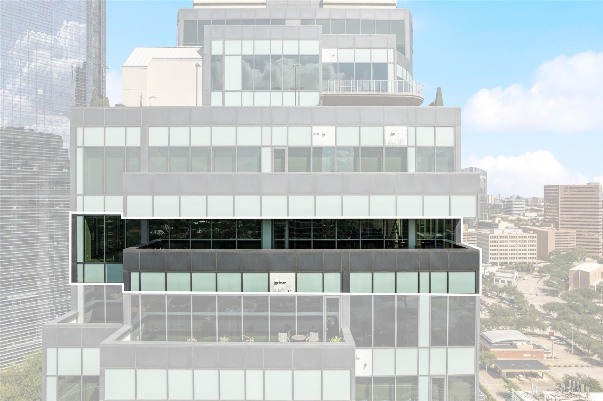 1600 Post Oak Boulevard, #1903, Houston, TX 77056 Beautiful Balcony spanning the whole side of the building