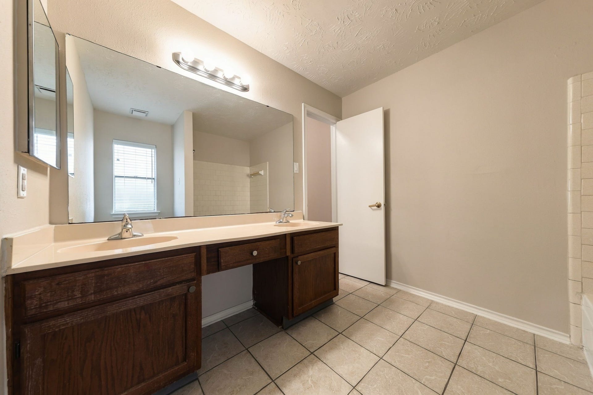 Primary bathroom with double sinks