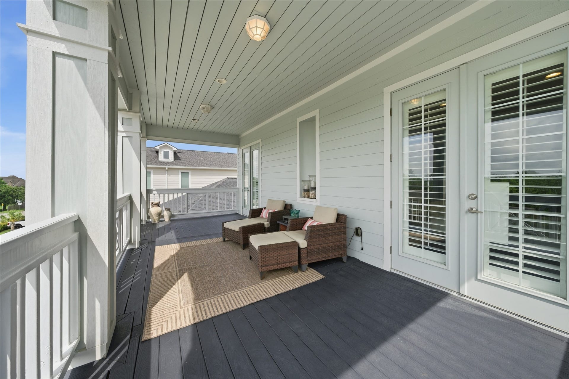 2174 Marina Way, Kemah, TX 77565 This balcony is located off of the secondary bedrooms.