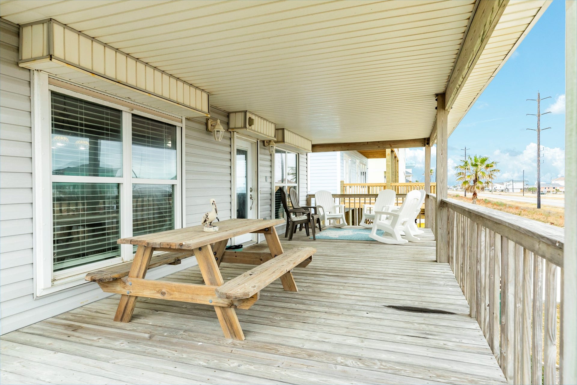 23012 Verano Drive, Galveston, TX 77554 View of the south facing, covered, front porch.
