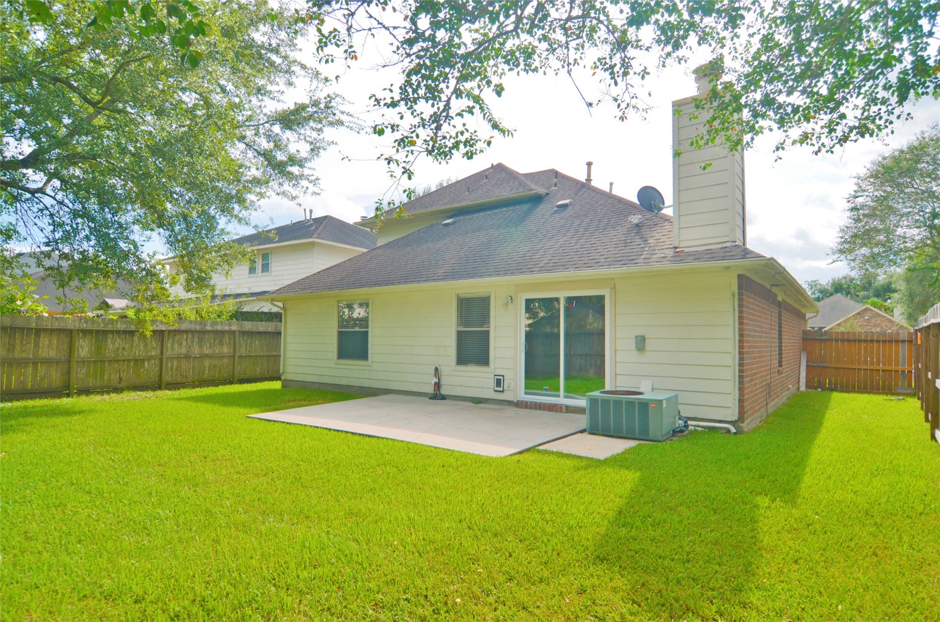 Large shaded back yard