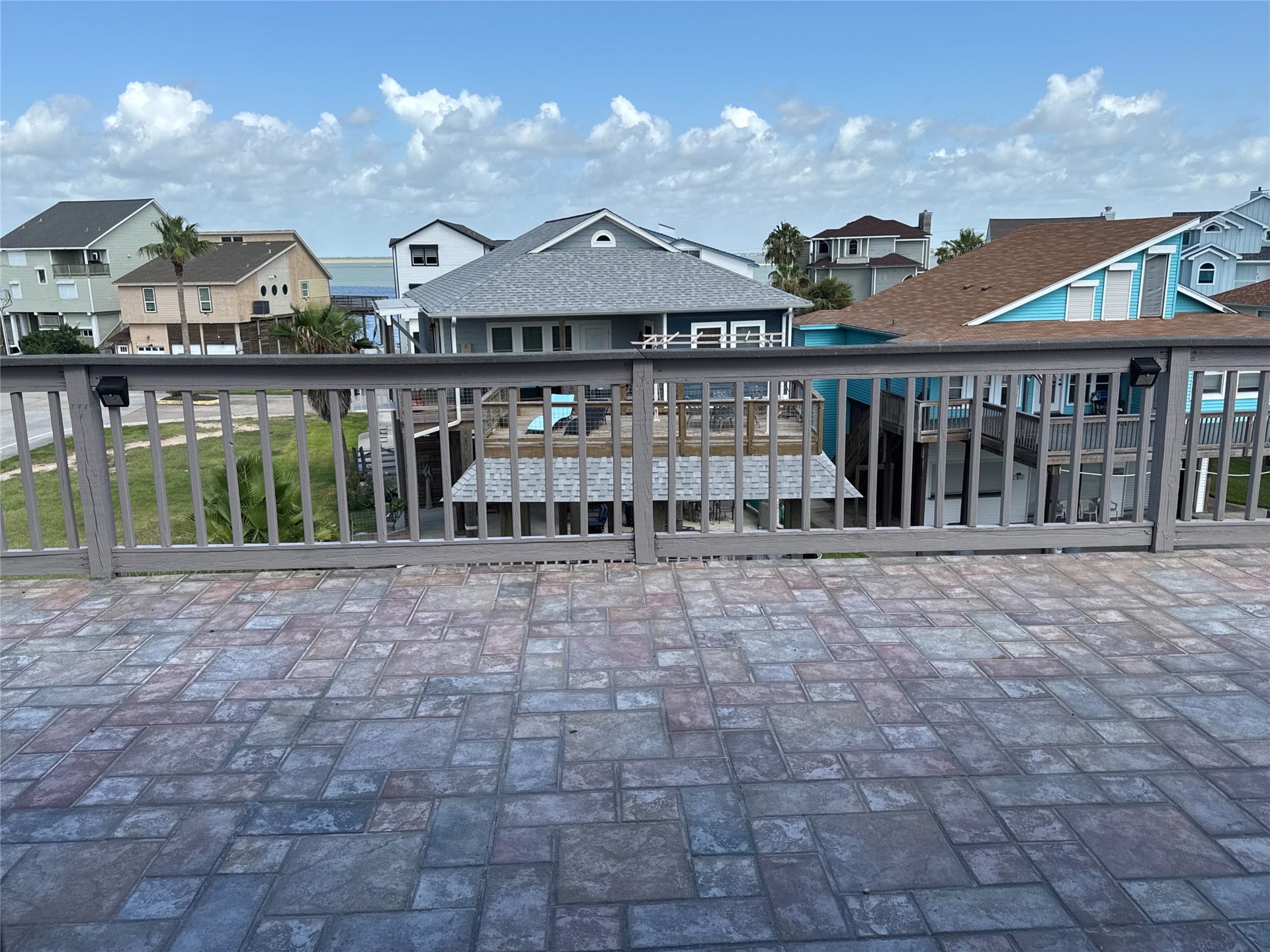 Second floor patio looking out to Jones Bay