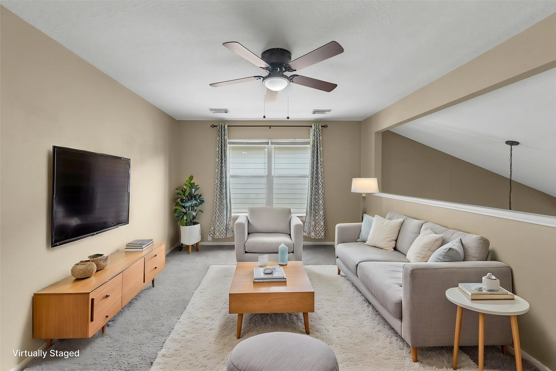 Upstairs Game Room Virtually Staged