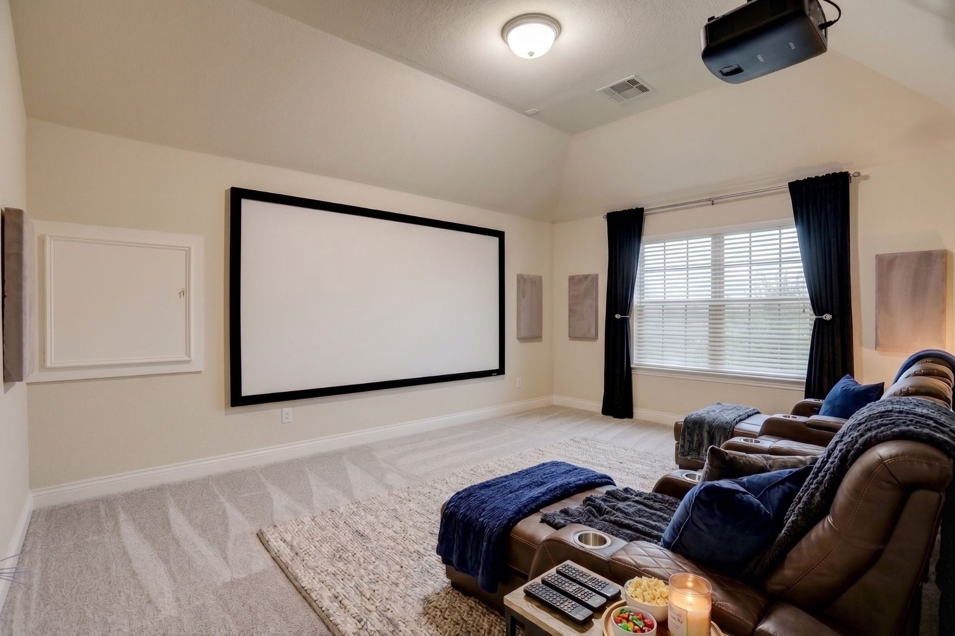 13308 Paxton Hill Court, Pearland, TX 77584 *Virtually Staged*Designed for the ultimate movie night, this dedicated media room offers the perfect space to enjoy blockbuster films, game-day watch parties, or your favorite streaming series. With room for comfortable theater seating and a large projection screen, it's an ideal retreat for entertaining family and friends or creating unforgettable at home experiences.