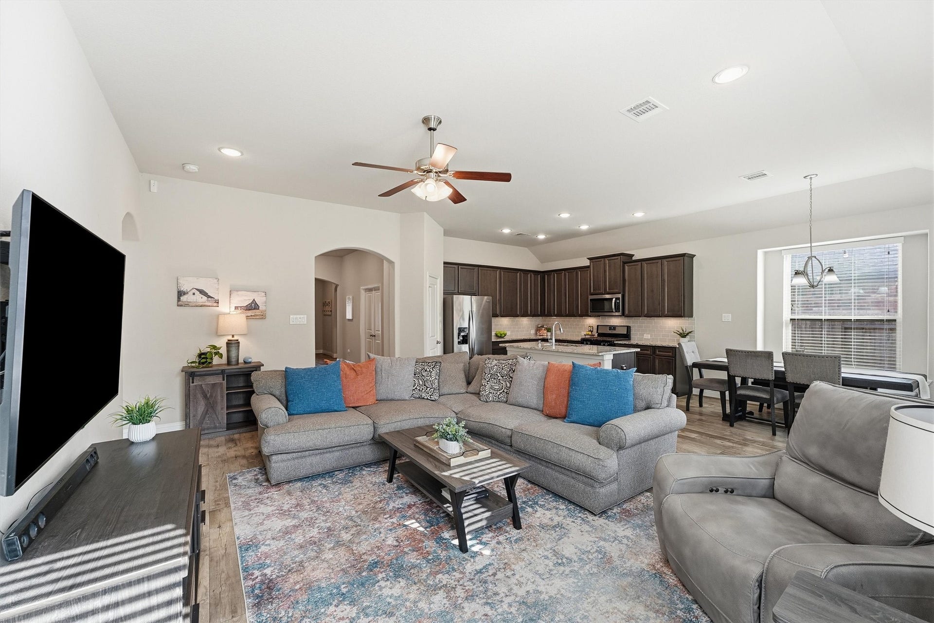 31549 Timber Grove Lane, Spring, TX 77386 Inviting family room with plenty of space to gather and an open layout that keeps everyone connected.