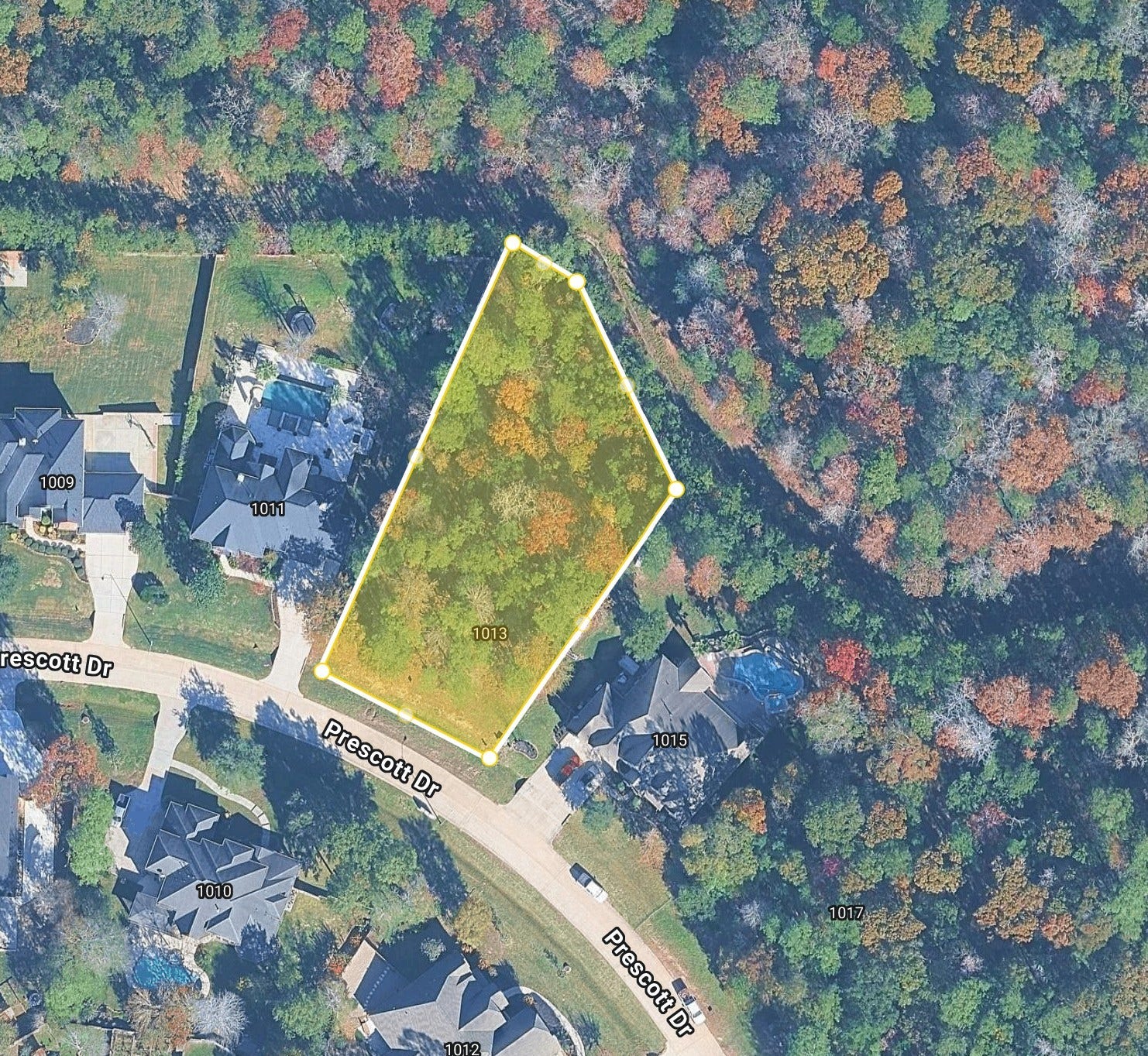 Approximate location on aerial view