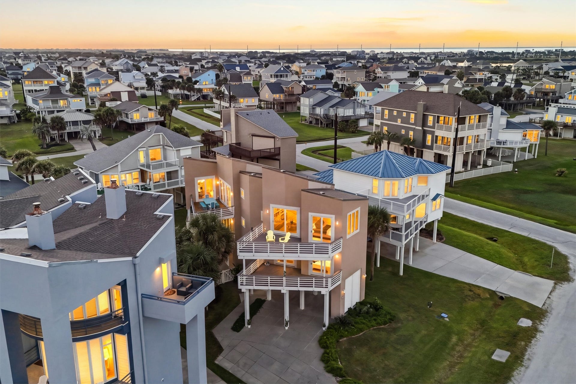 4207 Barataria Court, Galveston, TX 77554 Breathtaking views from every angle from all 4 private decks.