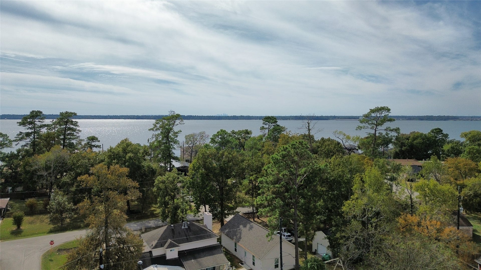 Aerial shot above property