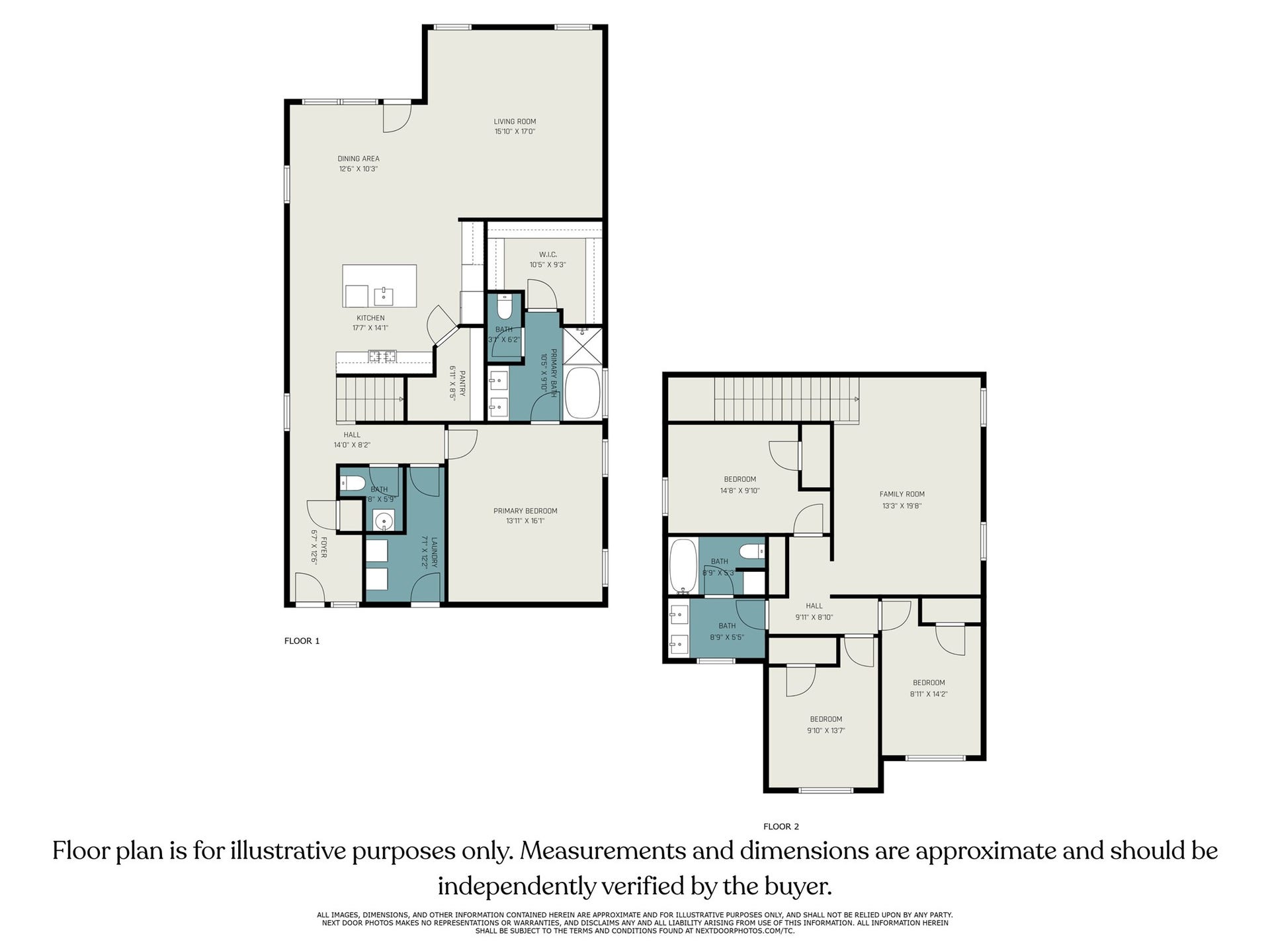 Floor plan is for illustrative purposes only. Measurements and dimensions are approximate and should be independently verified by the buyer.