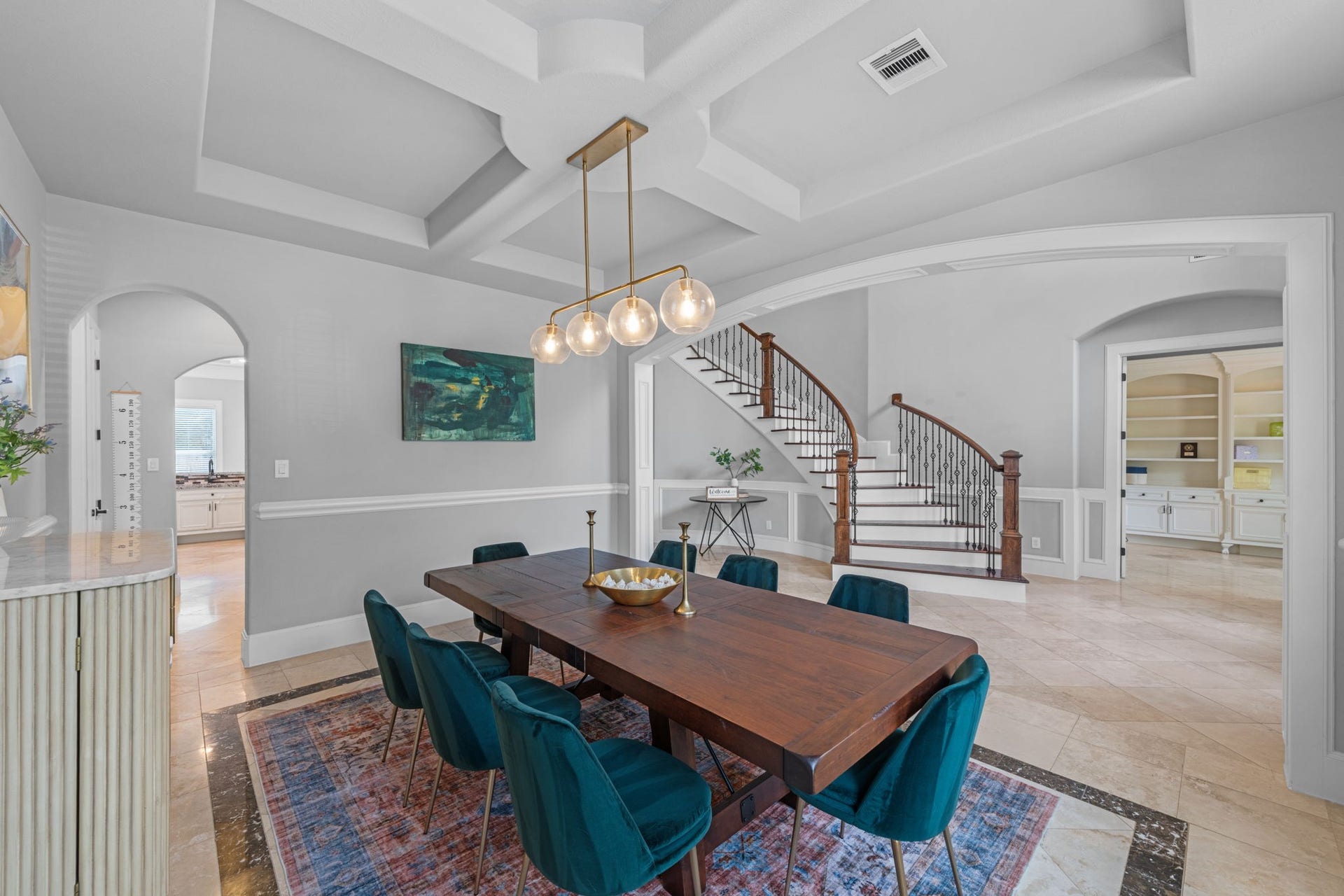 Elegant dining space perfectly positioned next to the kitchen
