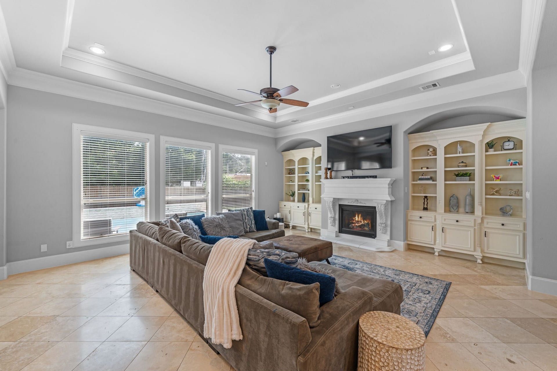 Wonderful built ins surround the fireplace
