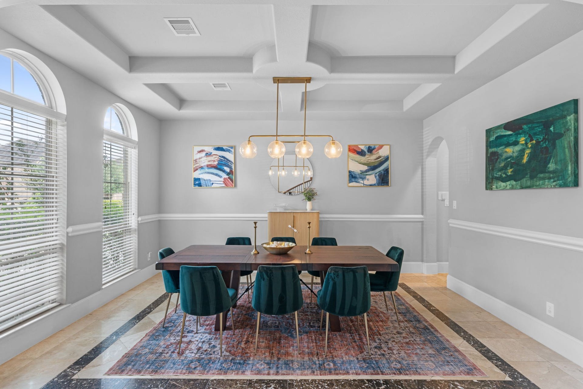 Ceiling design adds character to the space