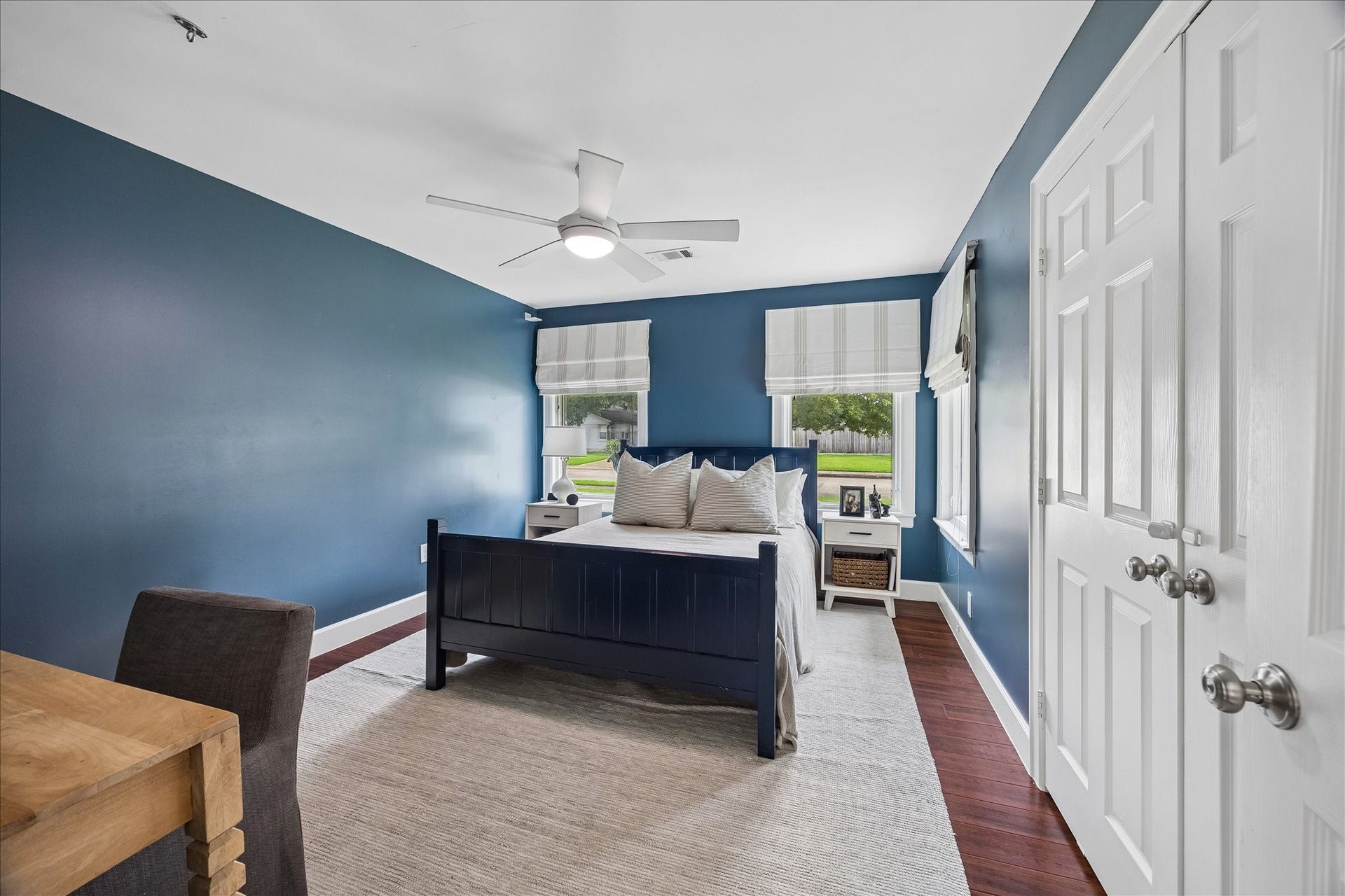 3702 Linkwood Drive, Houston, TX 77025 Secondary bedroom with custom, roman shades.